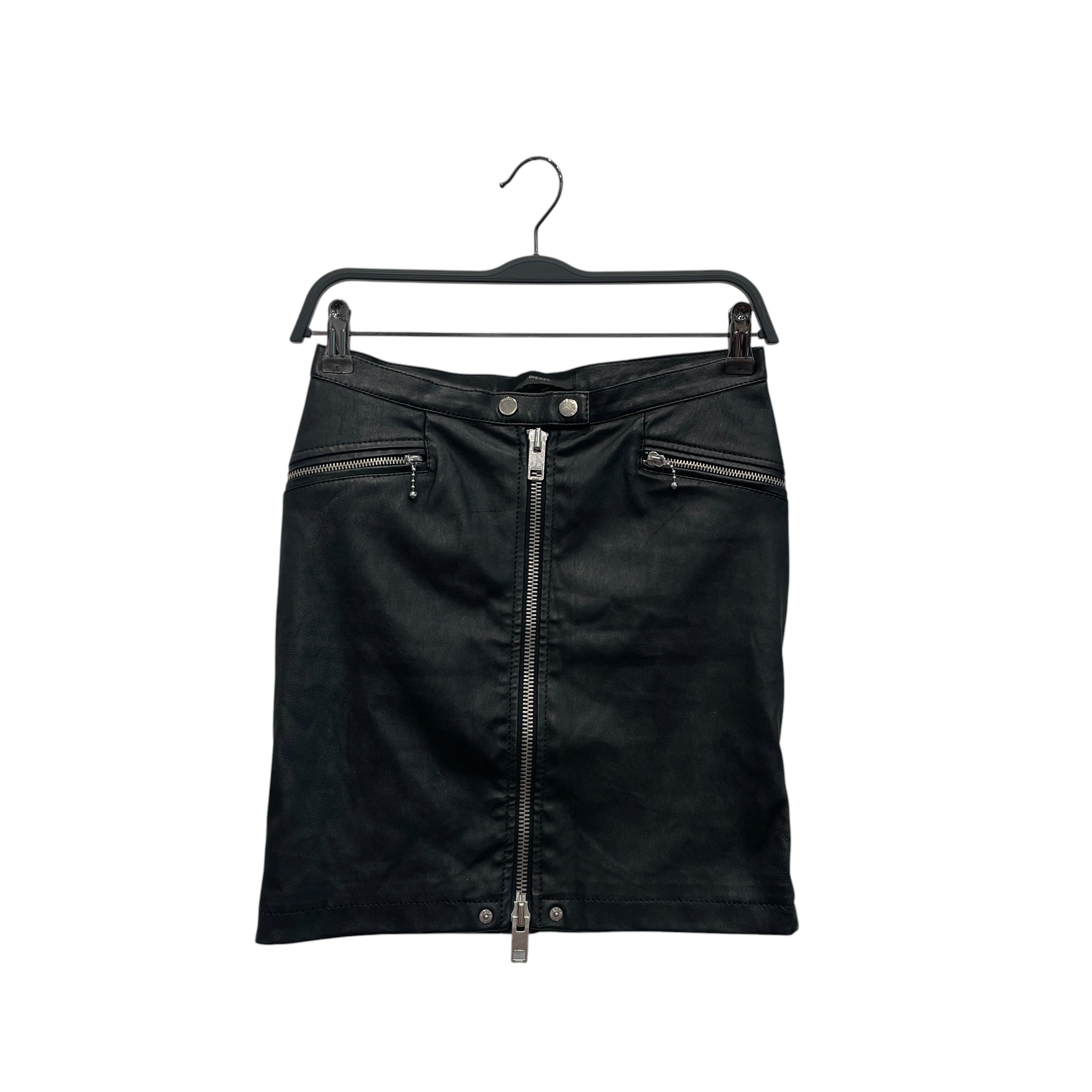 DIESEL/Skirt/25/Sheepskin/BLK/MANY ZIPPERS view 1