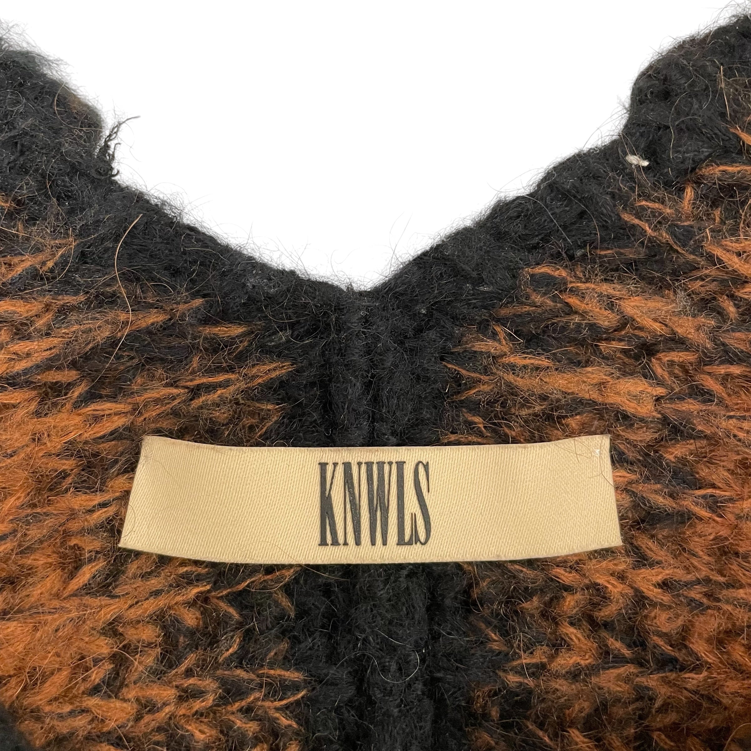 KNWLS/Cardigan/S/Stripe/Acrylic/BRW/Multicolor knit view 3