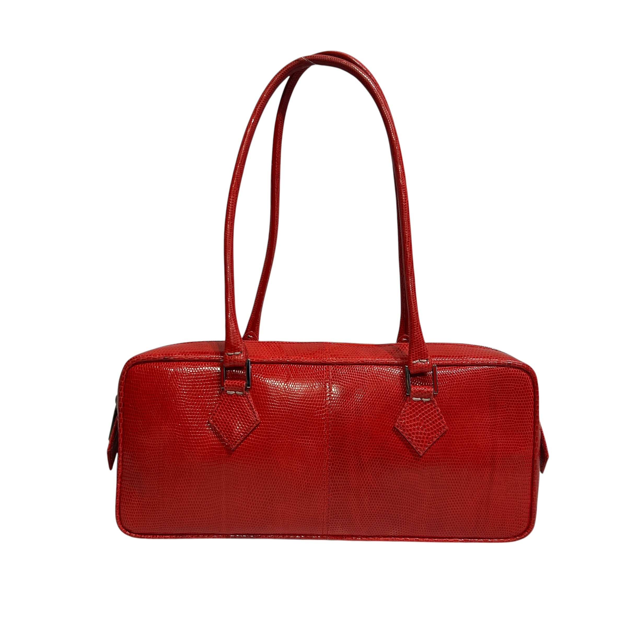 VALENTINO GARAVANI/Hand Bag/Leather/RED/lizard shoulder bag view 1