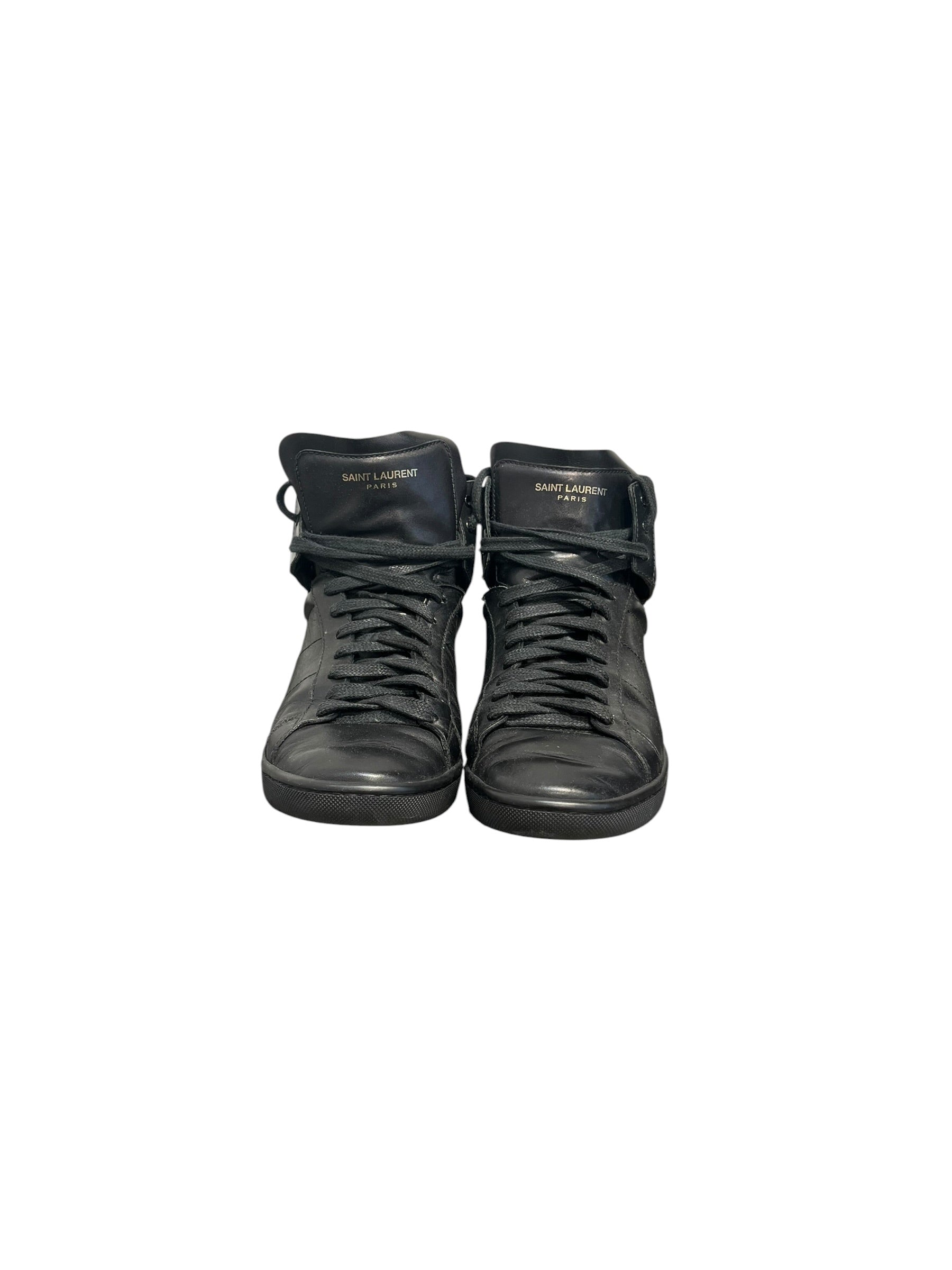 SAINT LAURENT/Hi-Sneakers/EU 38/Leather/BLK/SL/01H BLACK view 4