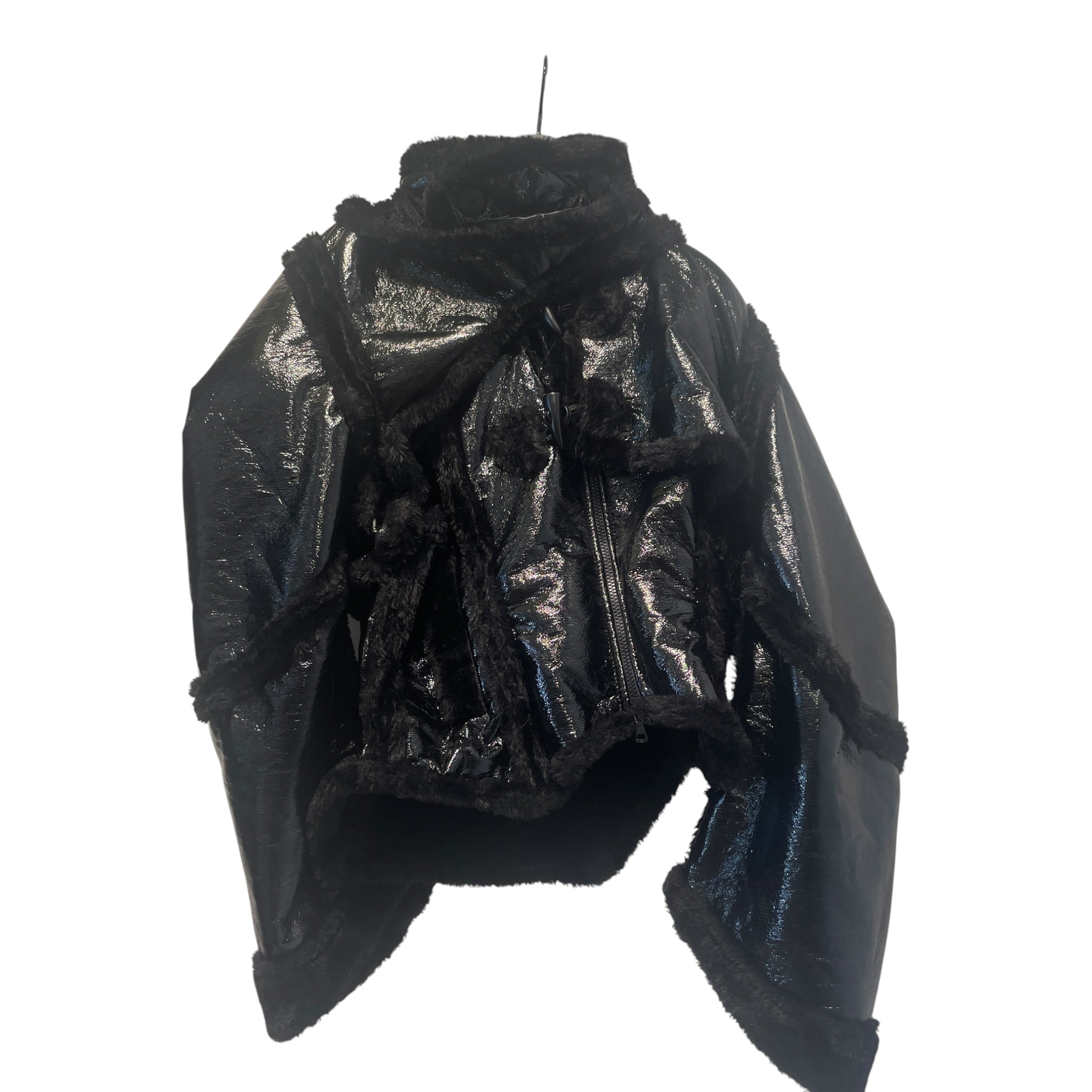 OTTOLINGER/Coat/BLK/Wrap Faux-Shearling Coat