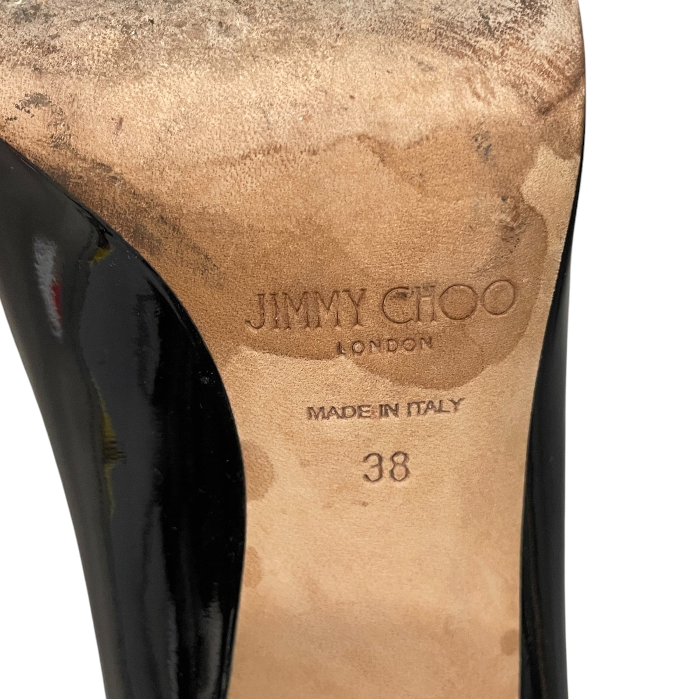 JIMMY CHOO/Heels/EU 38/Leather/BLK/PATENT/MADE IN ITALY view 4