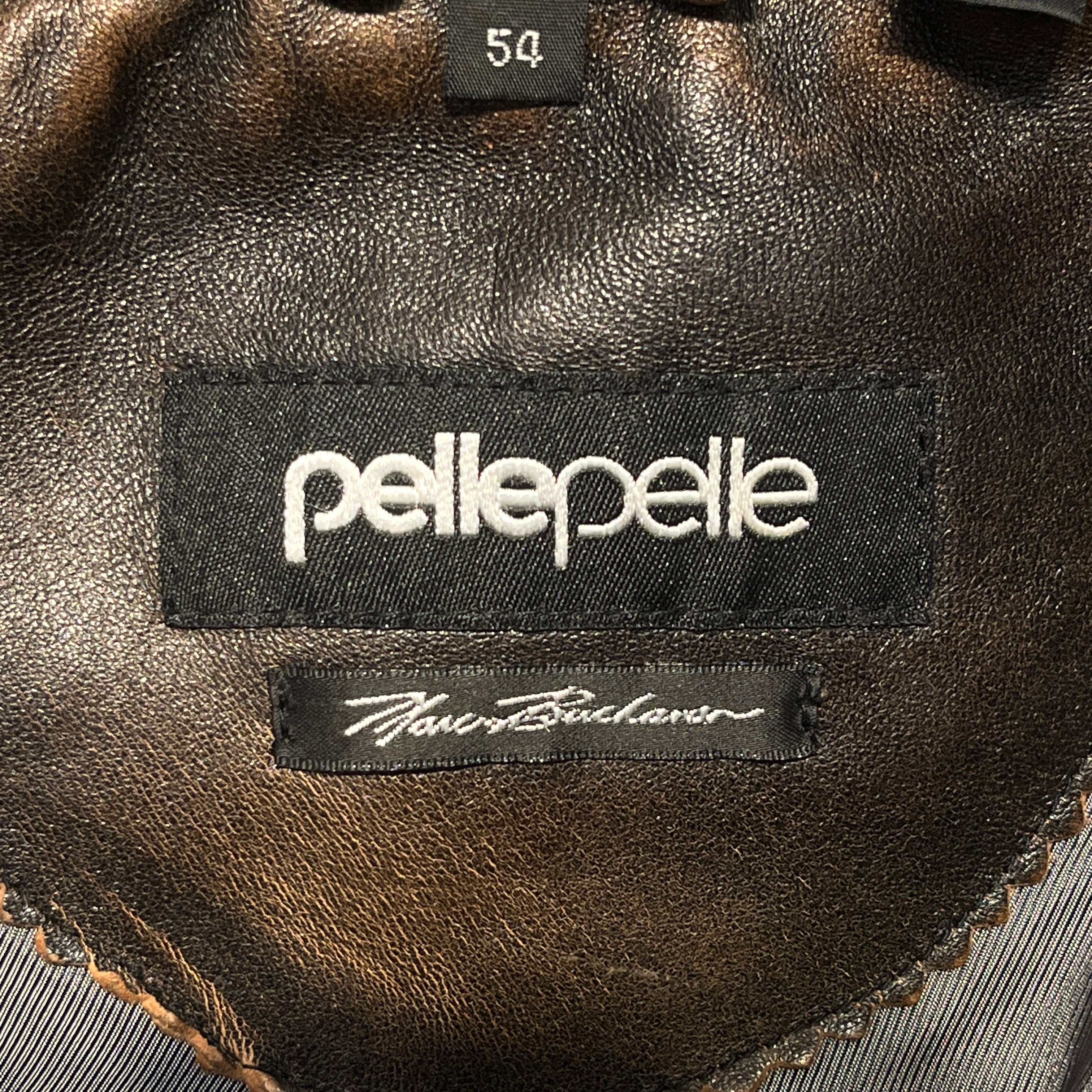 Pelle Pelle/Leather Jkt/54/Leather/BRW/EMBROIDERED SLEEVE view 3