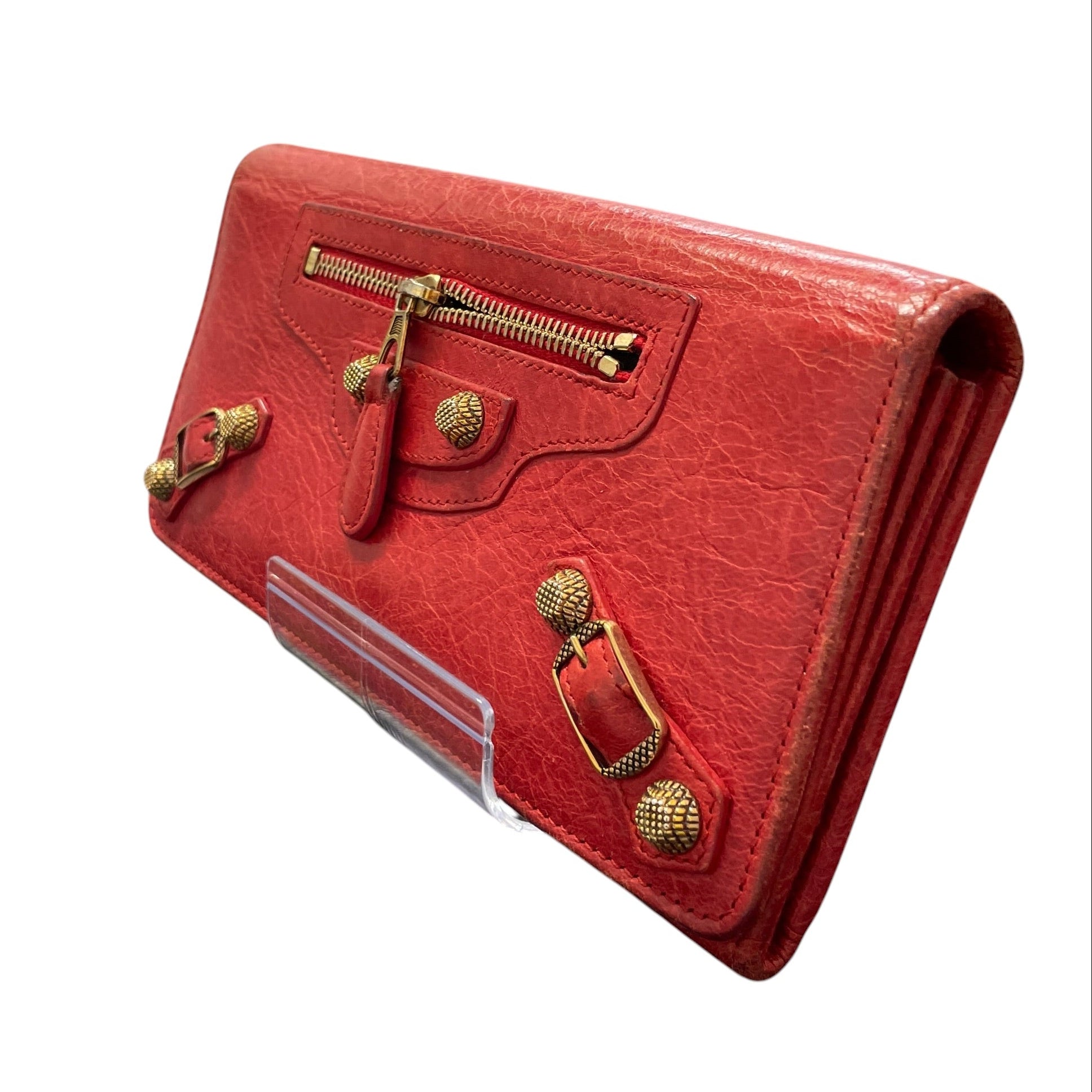 BALENCIAGA/Long Wallet/Lambskin/RED/ view 1