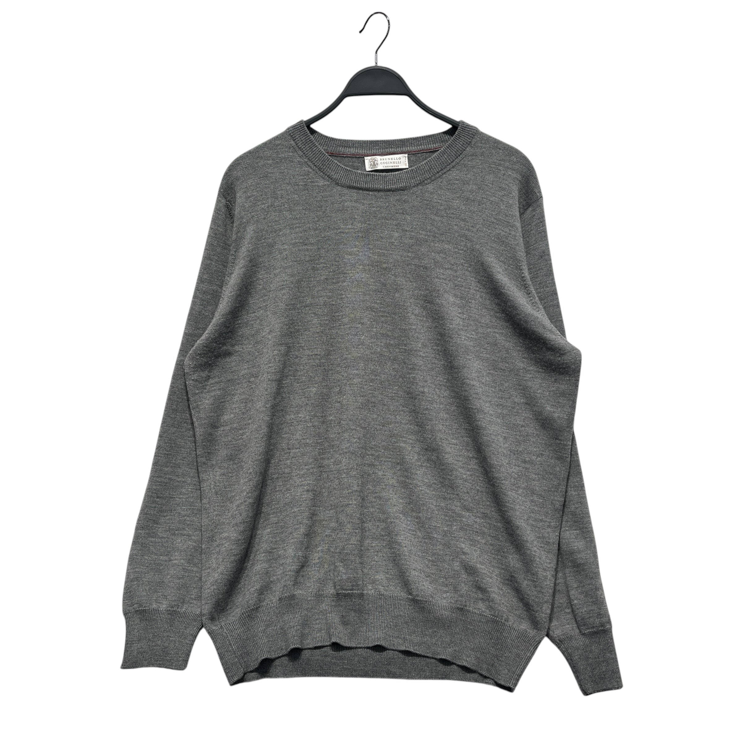 BRUNELLO CUCINELLI/Sweatshirt/XXL/Cashmere/GRY/Pullover/Gray Cashmere Sweatshirt view 1