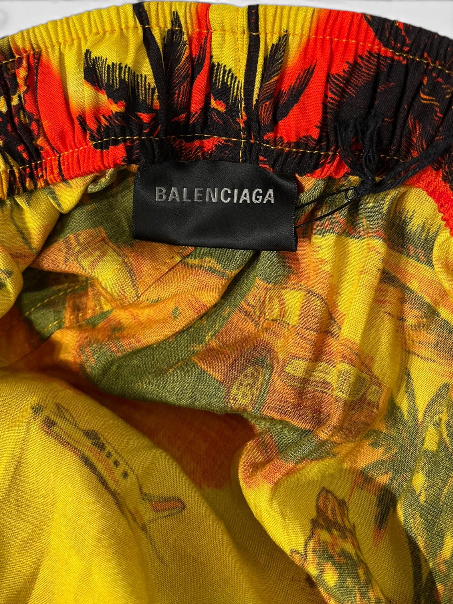 BALENCIAGA/Pants/38/Cotton/RED/All Over Print/BEACH PRINT PAJAMA PANTS view 3