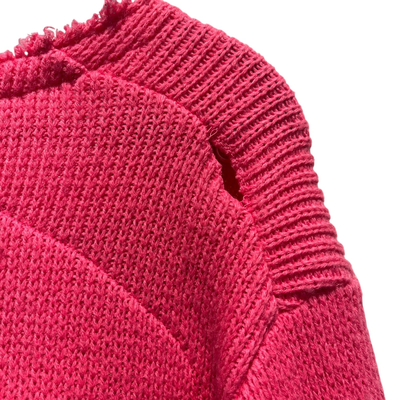 COMME des GARCONS/Sweater/S/Wool/PNK/Pullover/aw2018 padded cut out sweater view 4