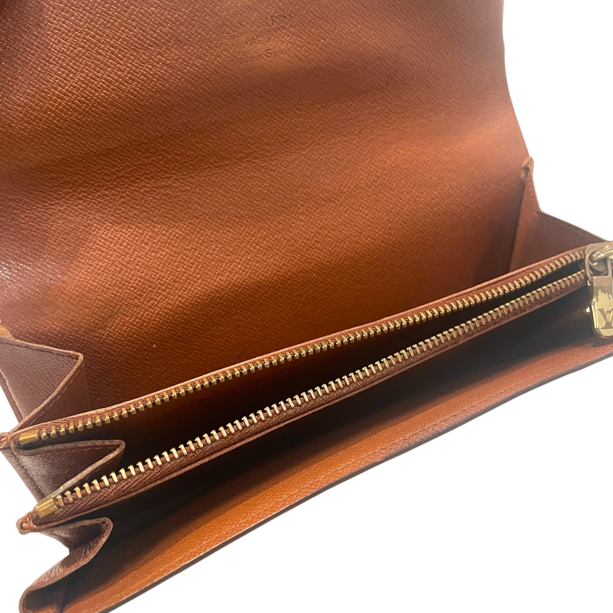 LOUIS VUITTON/Long Wallet/Monogram/Leather/BRW/M's/Porte Monnaie Tresor view 3