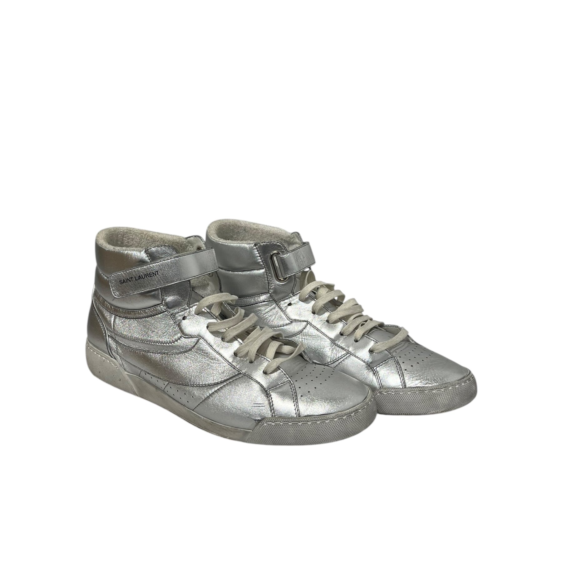 SAINT LAURENT/Hi-Sneakers/EU 45/Leather/SLV/COURT CLASSIC SL/10H MID