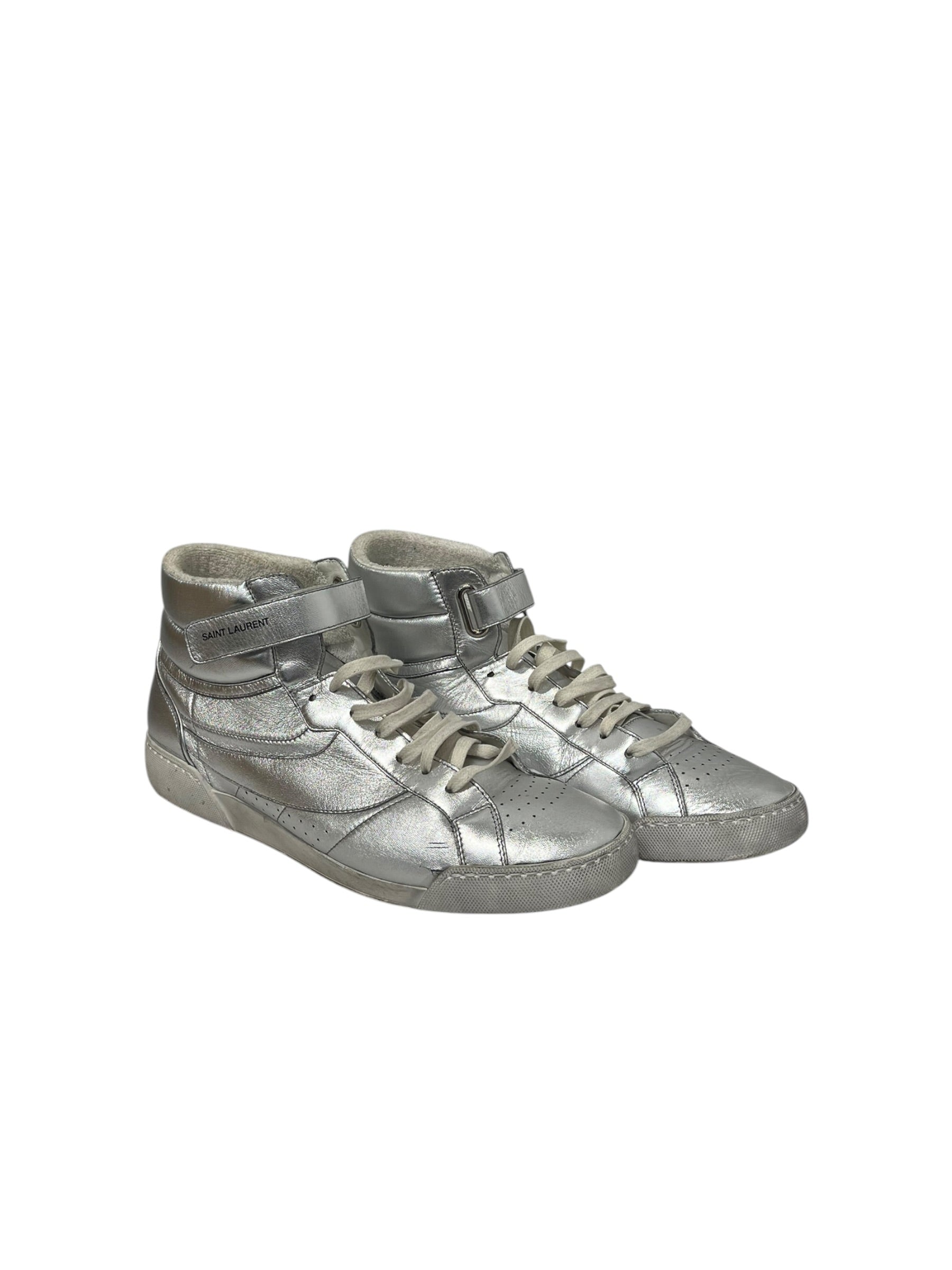 SAINT LAURENT/Hi-Sneakers/EU 45/Leather/SLV/COURT CLASSIC SL/10H MID view 1