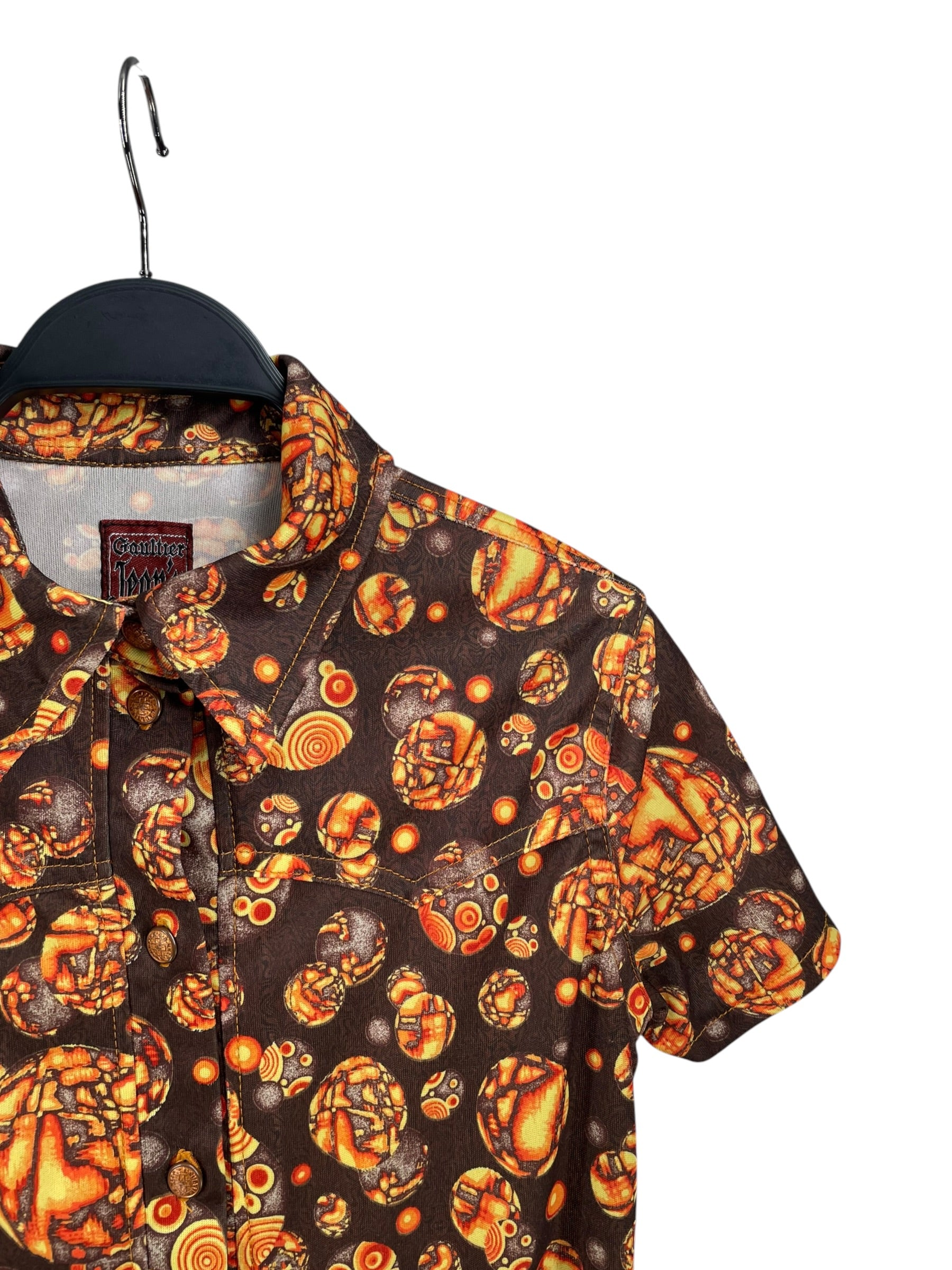 GAULTIER JEAN'S/SS Dress/42/All Over Print/Polyester/ORN/ORANGE ORB AOP GRAPHIC PRINT view 3