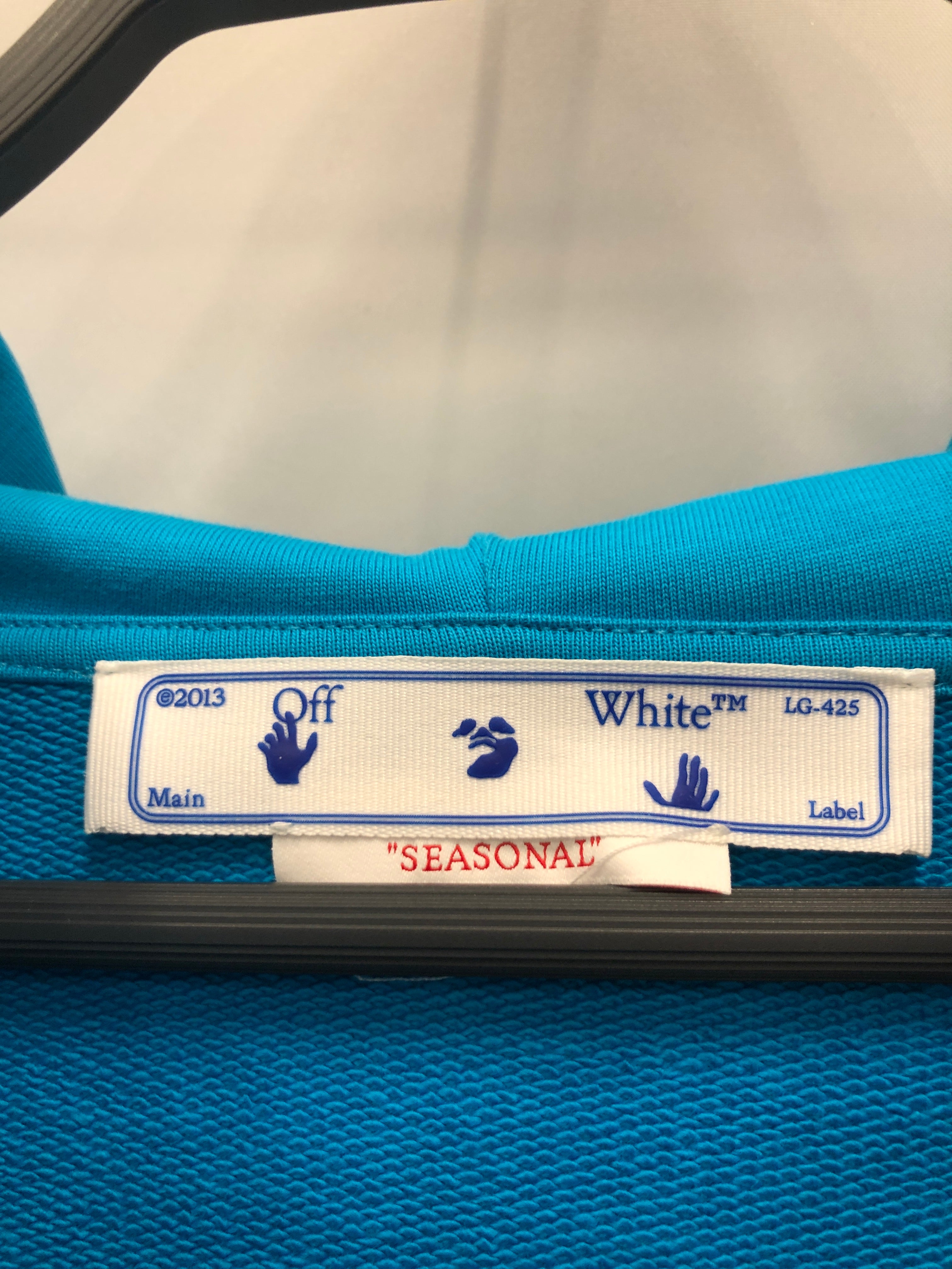 OFF-WHITE/Hoodie/M/Cotton/BLU/Off White Cropped Hoodie (W) view 5