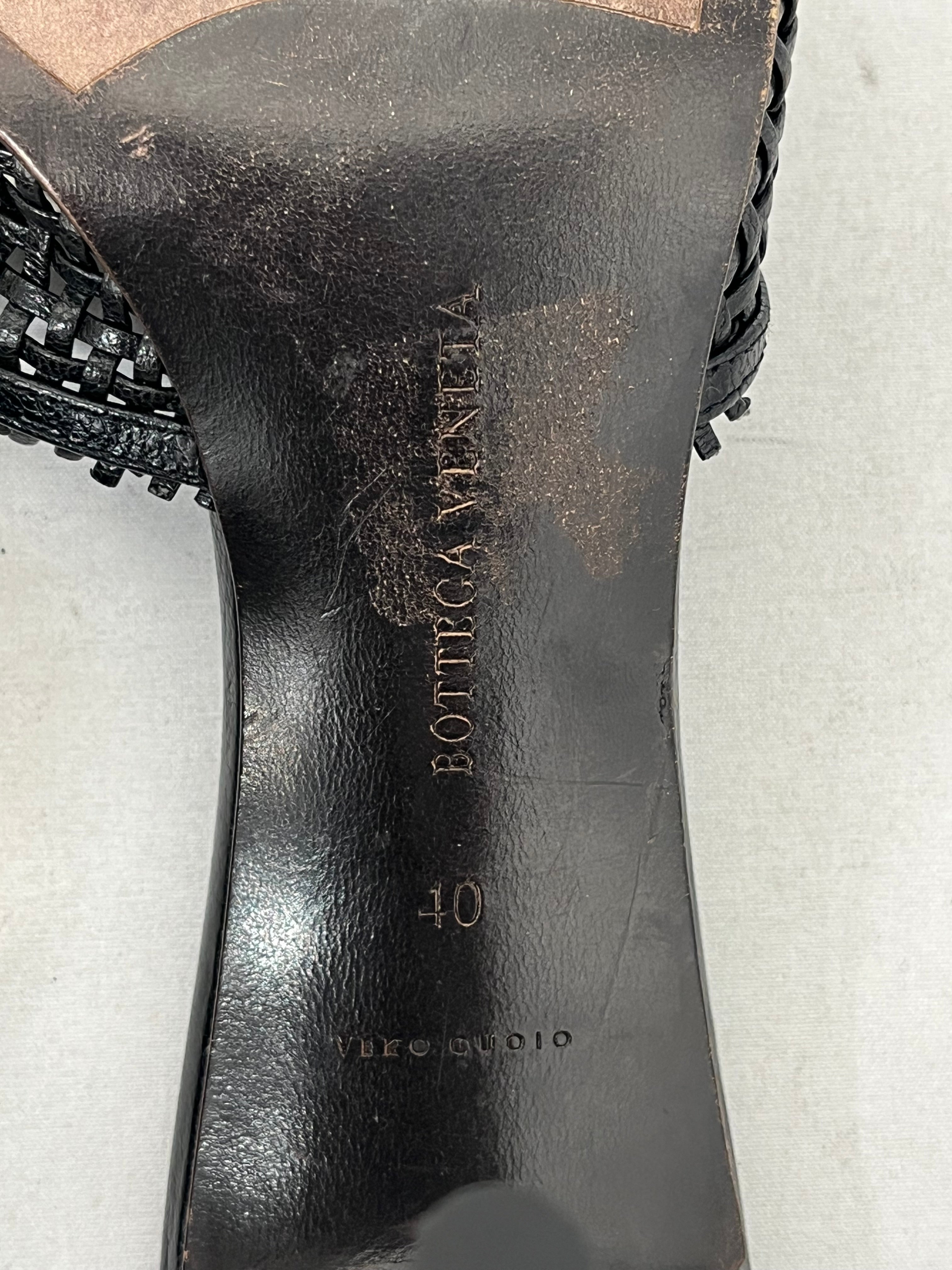 BOTTEGA VENETA/Heels/EU 40/Leather/BLK/SMALL CROSSWEAVE BUTTERFLY view 4