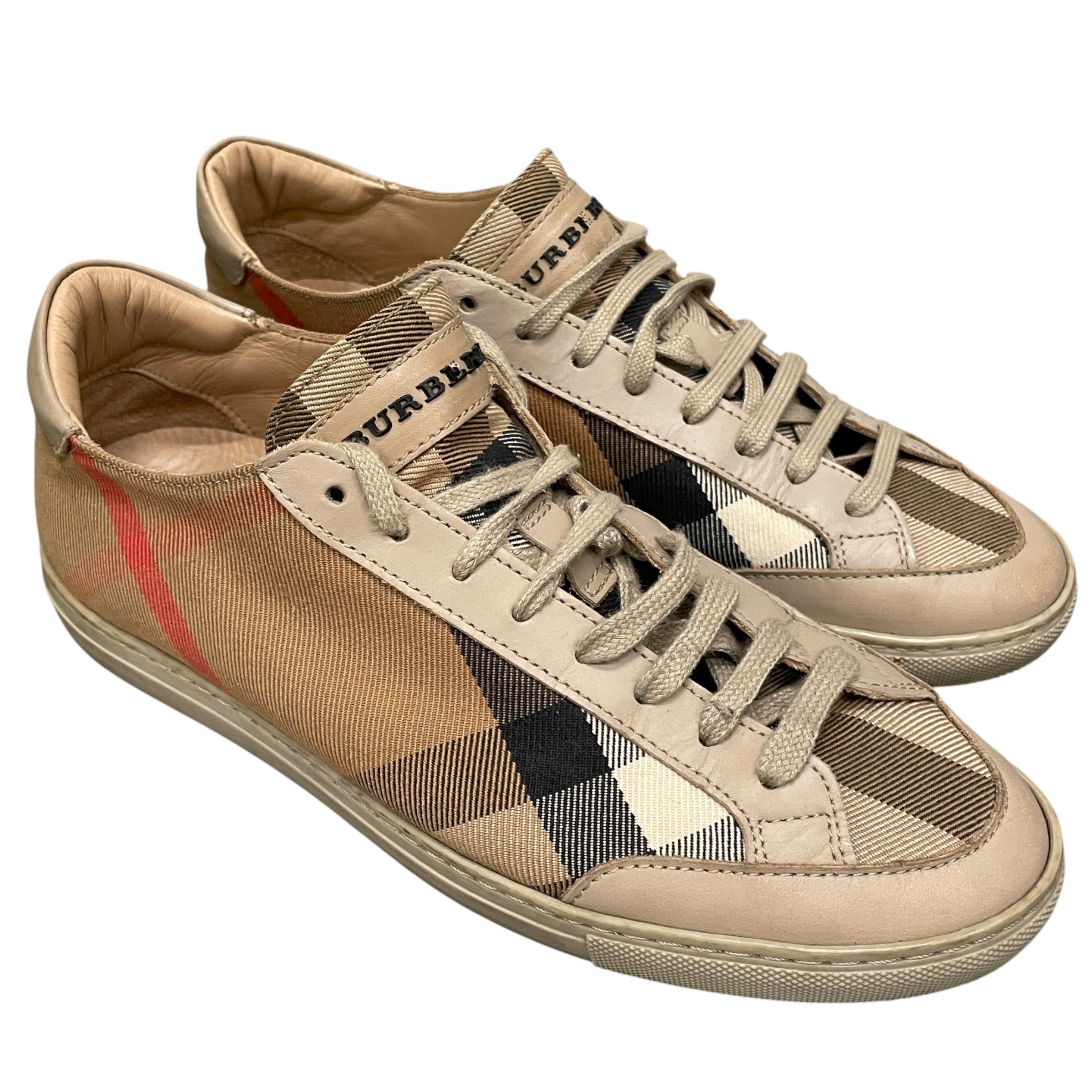 BURBERRY/Low-Sneakers/EU 36/Plaid/Cotton/BEG/NOVA CHECK SNEAKER view 1