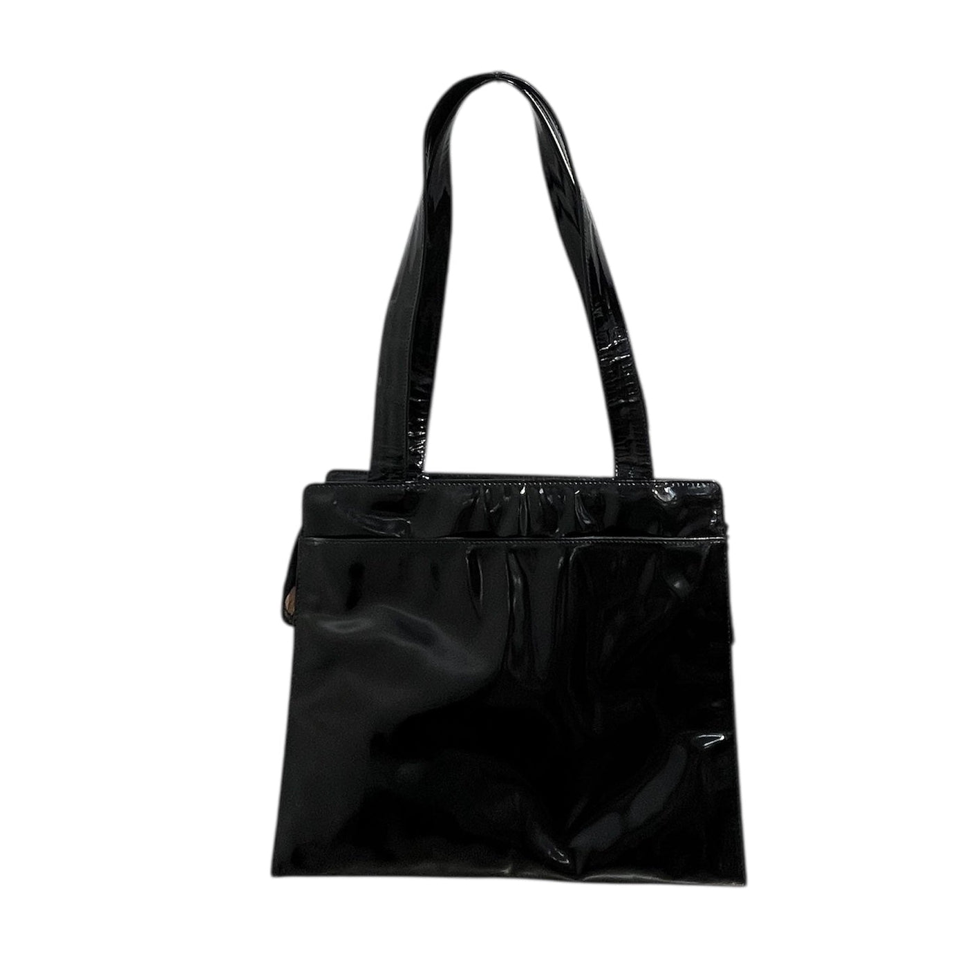 CHANEL/Hand Bag/Leather/BLK/PATENT LEATHER view 2