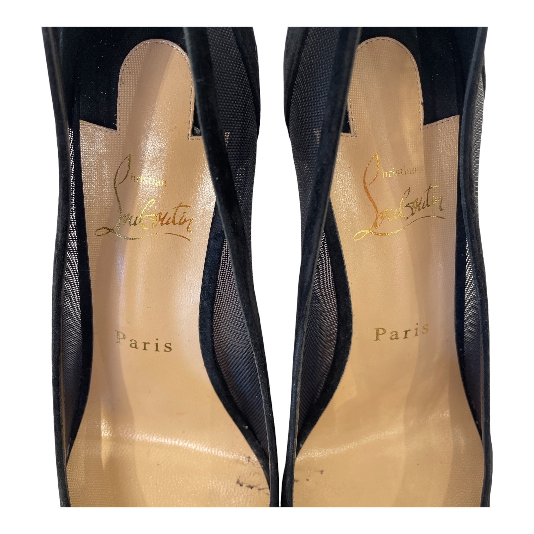 Christian Louboutin/Heels/EU 39/BLK/MESH view 3