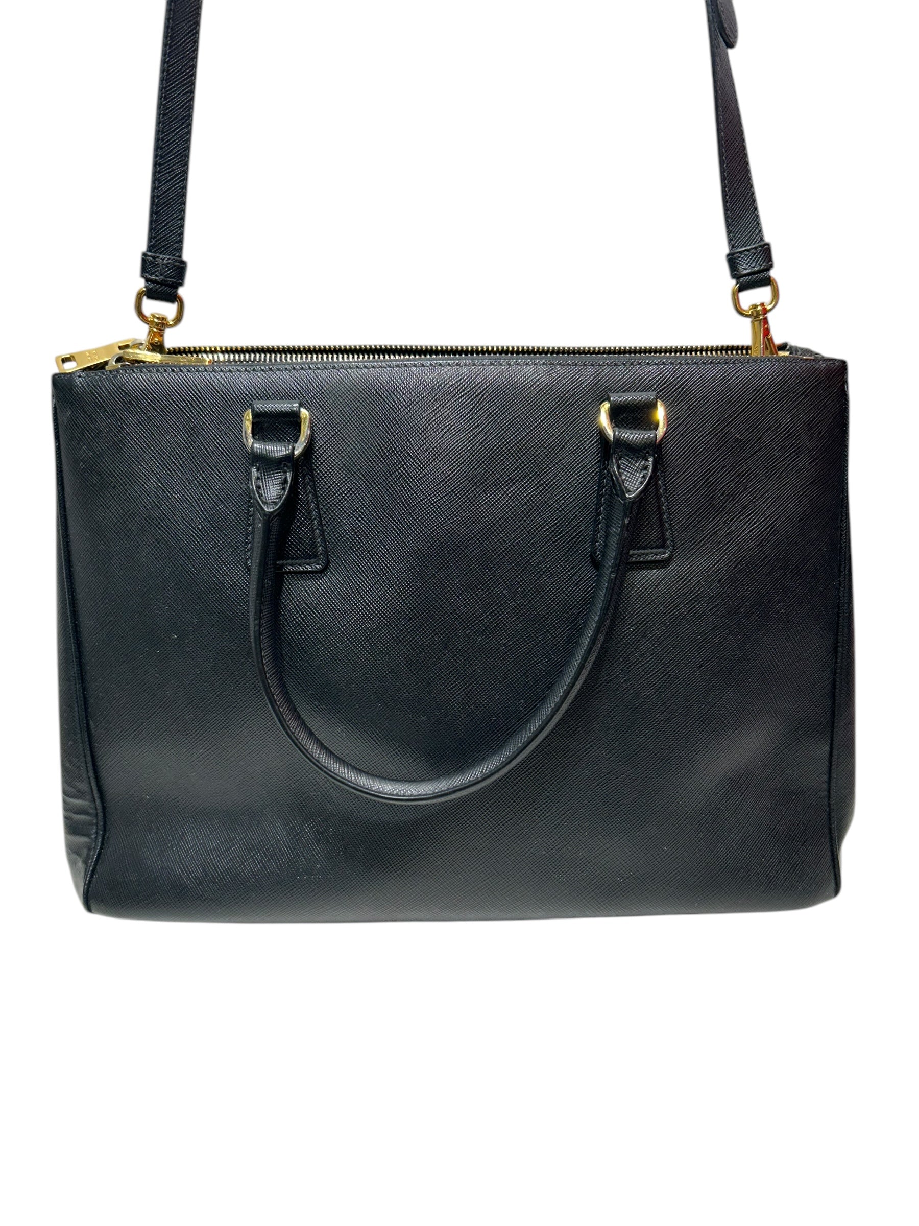 PRADA/Tote Bag/Leather/BLK/SAFFIANO LEATHER BAG view 8