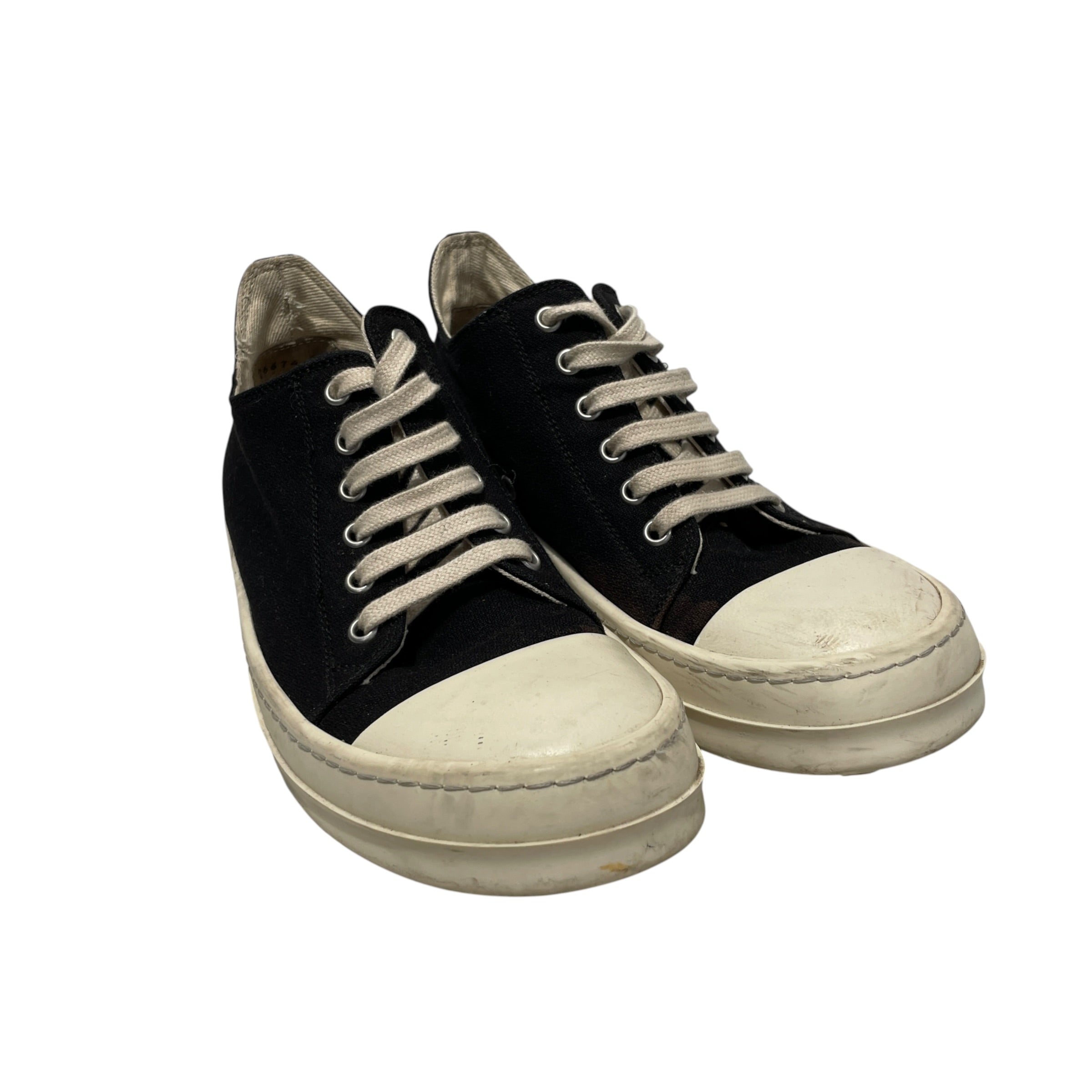Rick Owens/Low-Sneakers/US 7/Acrylic/BLK/CANVAS RUBBER TOE CAP view 1