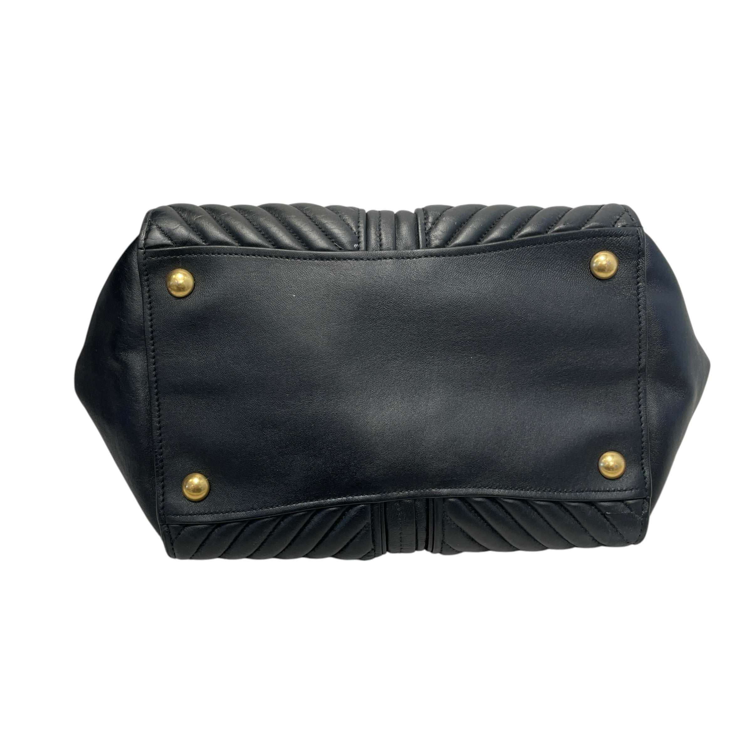 MIU MIU/Hand Bag/Lambskin/BLK/Nappa Biker Gold-Tone Tote view 5