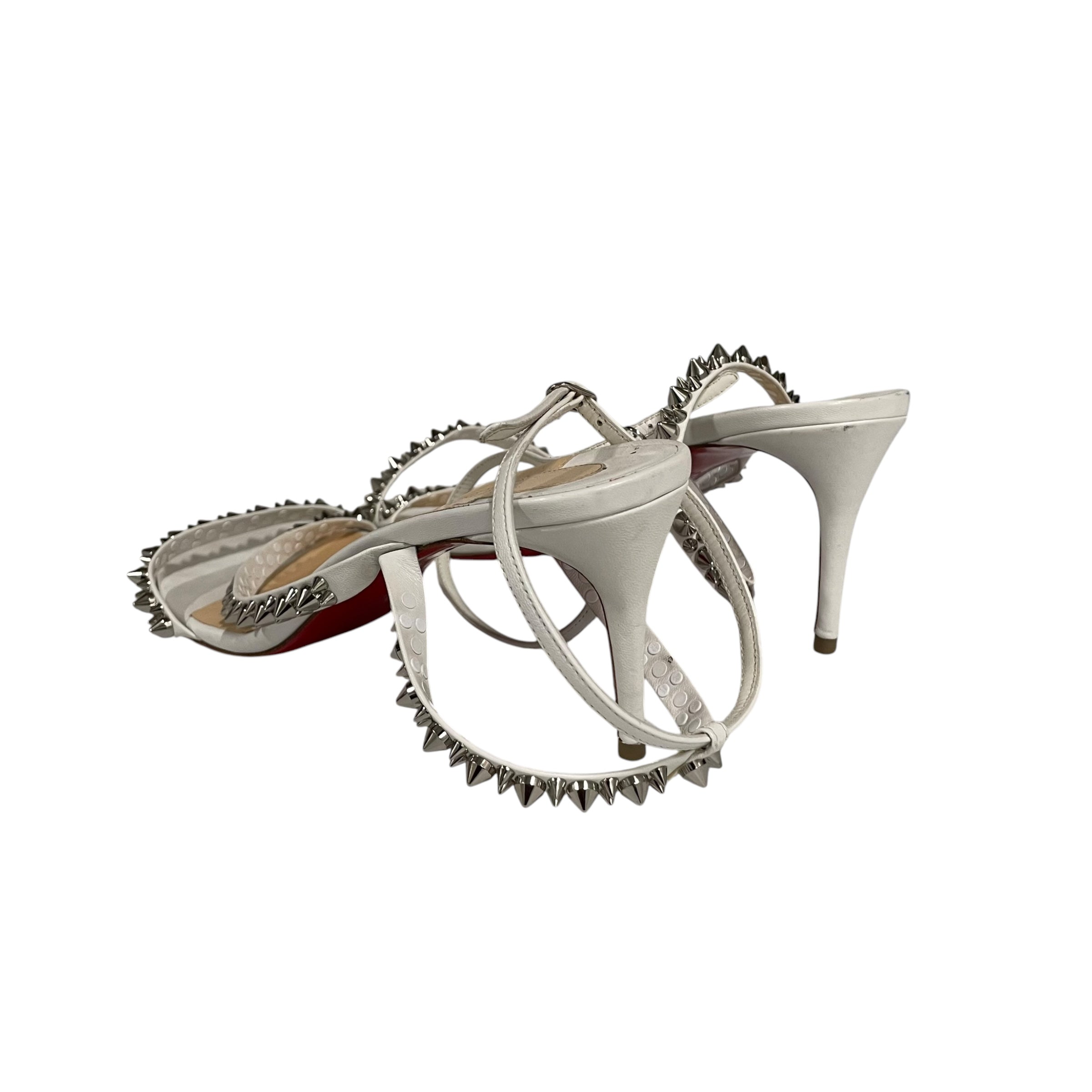 Christian Louboutin/Heels/EU 42/Leather/WHT/spike straps view 2