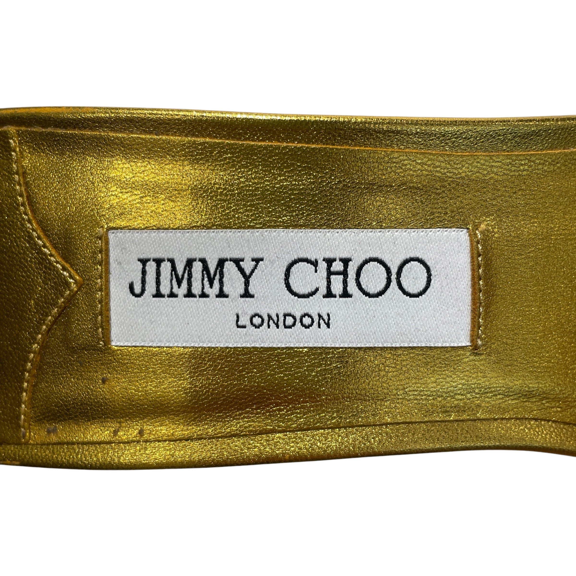 JIMMY CHOO/Heels/EU 42/Leather/GLD/95mm Ixia Metallic Sandal view 3