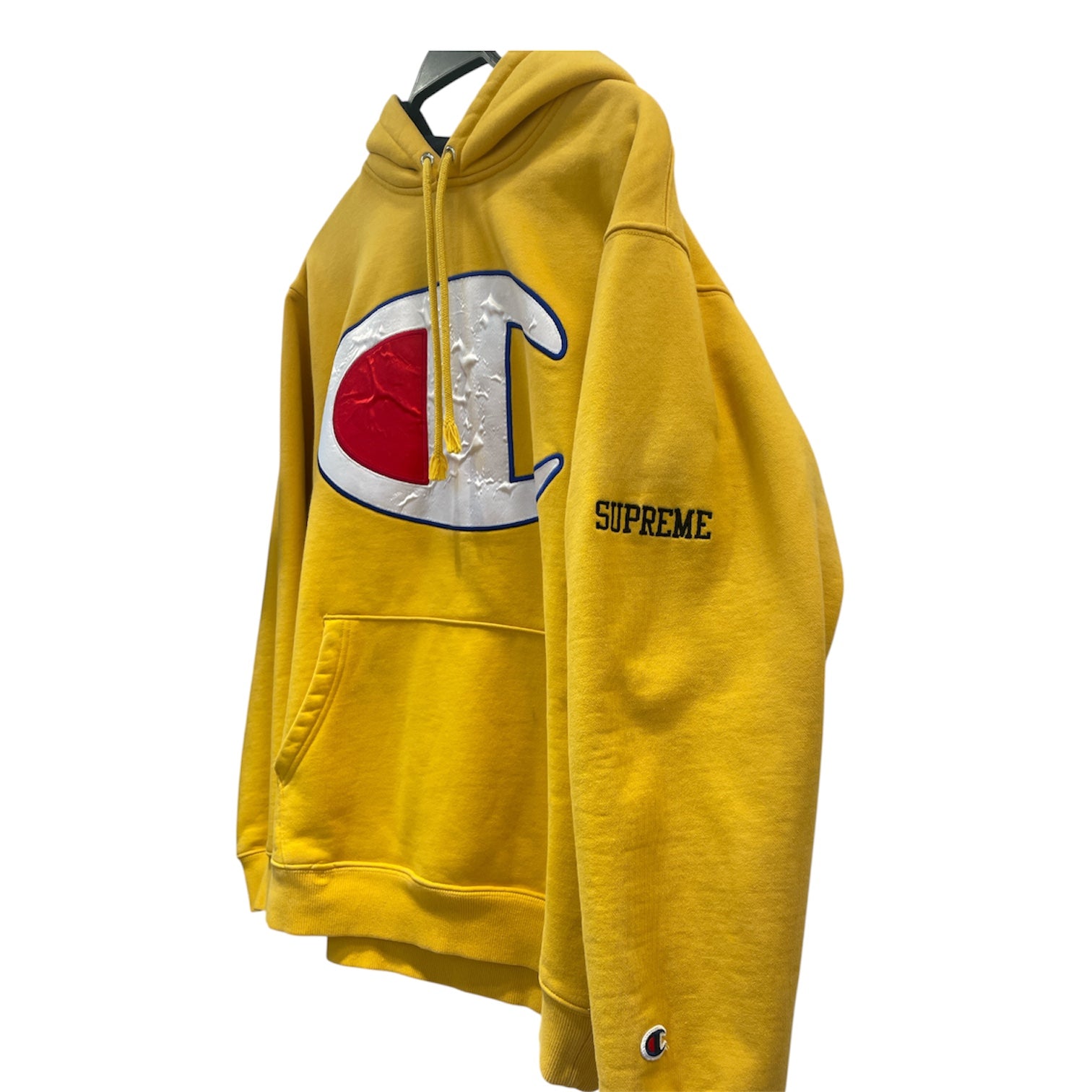 Supreme/Champion/Hoodie/XL/Cotton/YEL/YELLOW W/NAVY INTERIOR HOODIE view 3