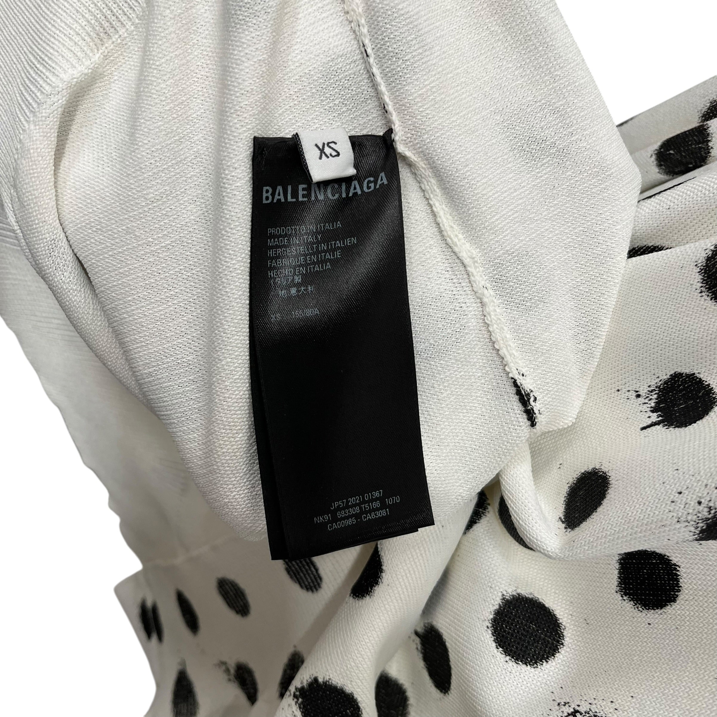 BALENCIAGA/Sweater/XS/Polka dot/Acrylic/WHT/SPRAY PAINT view 3