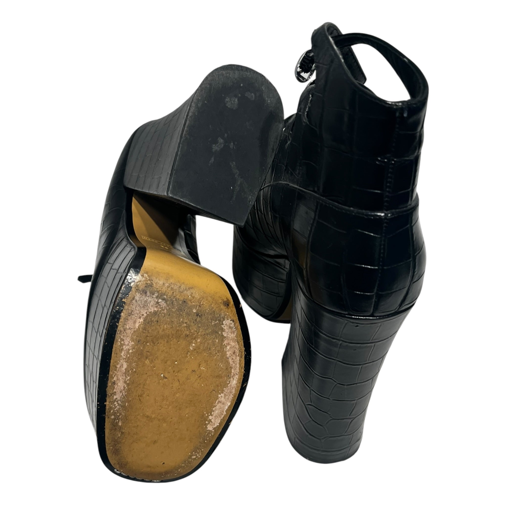 MARC JACOBS/Booties/EU 38/Animal Pattern/Leather/BLK/KIKI platforms view 4