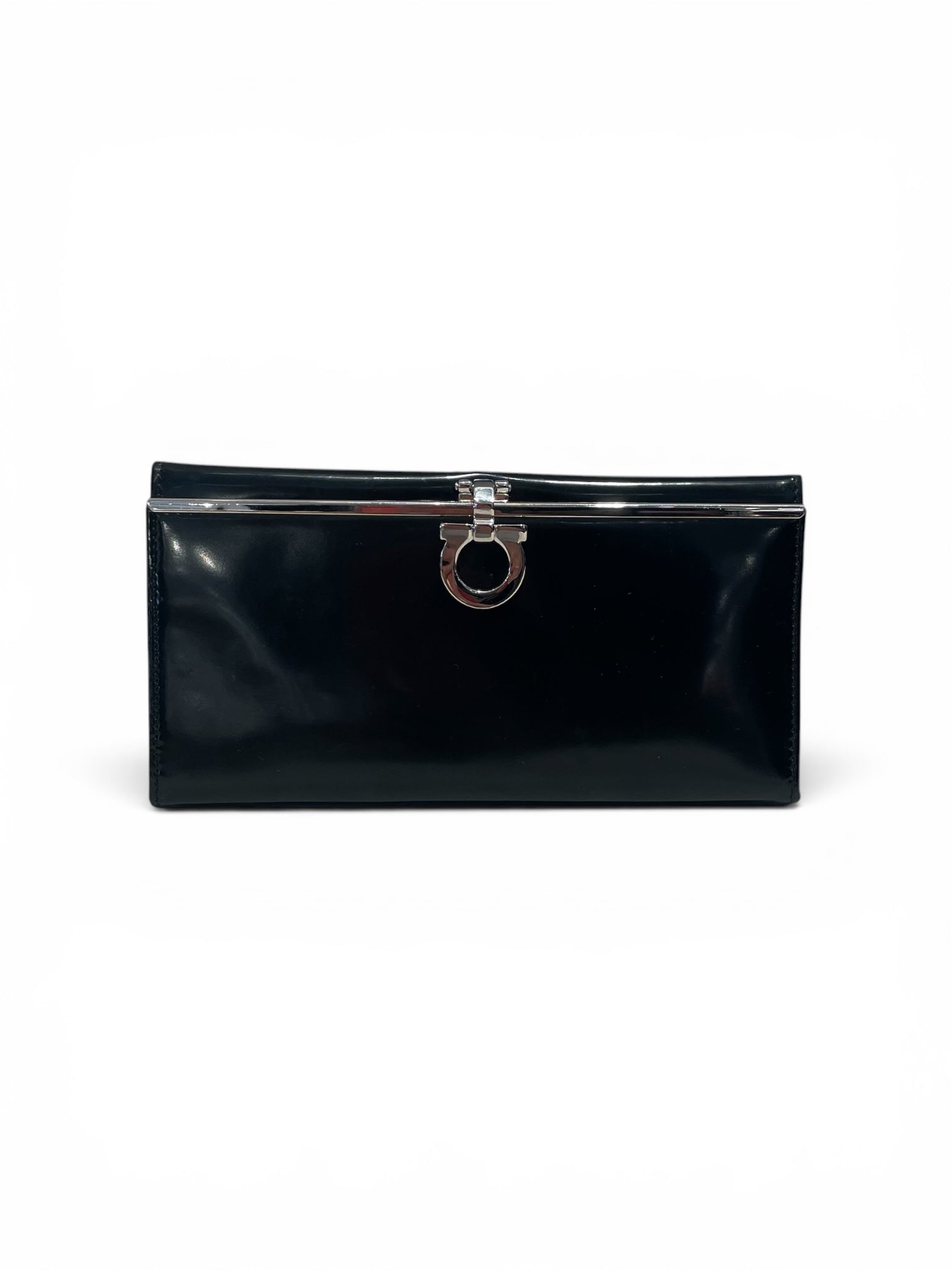 Salvatore Ferragamo/Long Wallet/Leather/BLK/L's/Gancini Continental wallet view 1