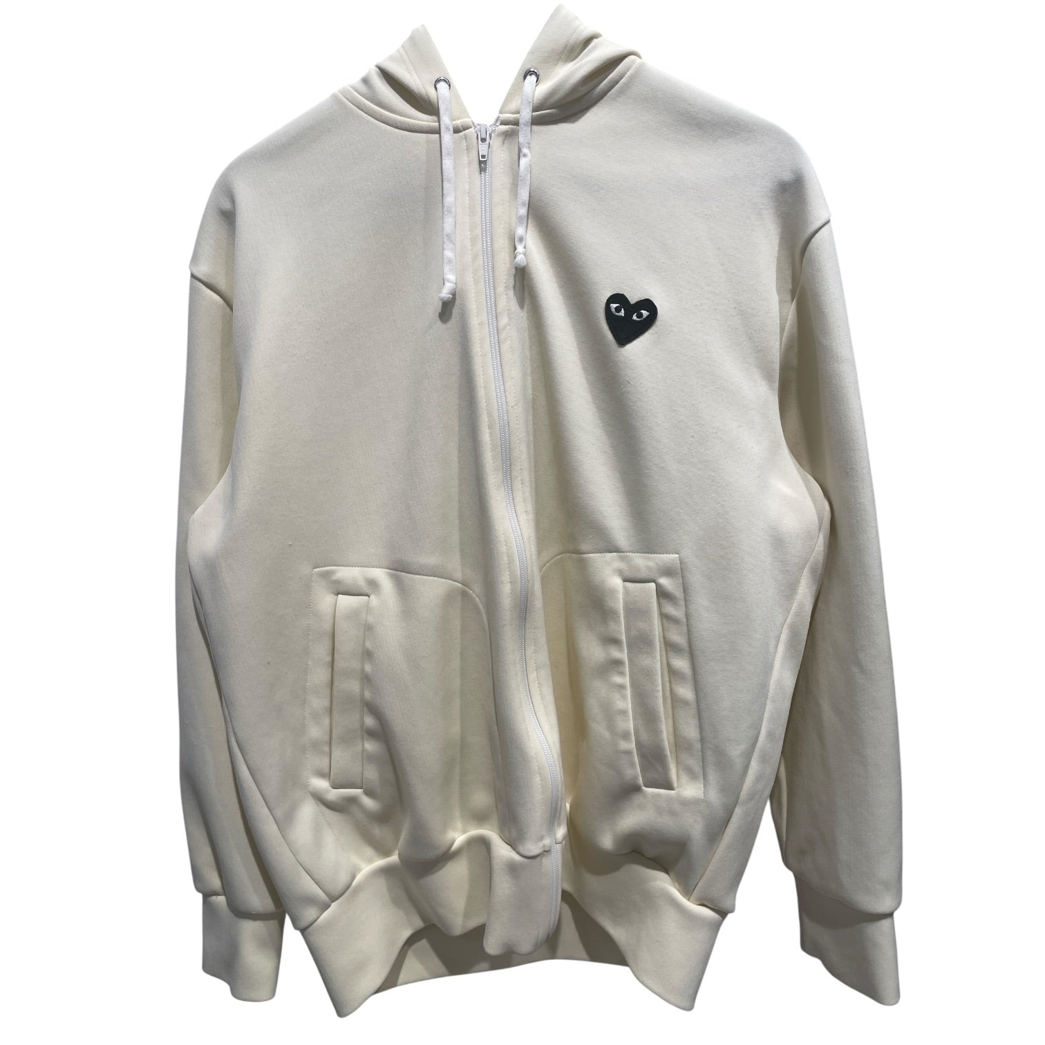 PLAY COMME des GARCONS/Zip Up Hoodie/XL/Cotton/IVR/ view 1