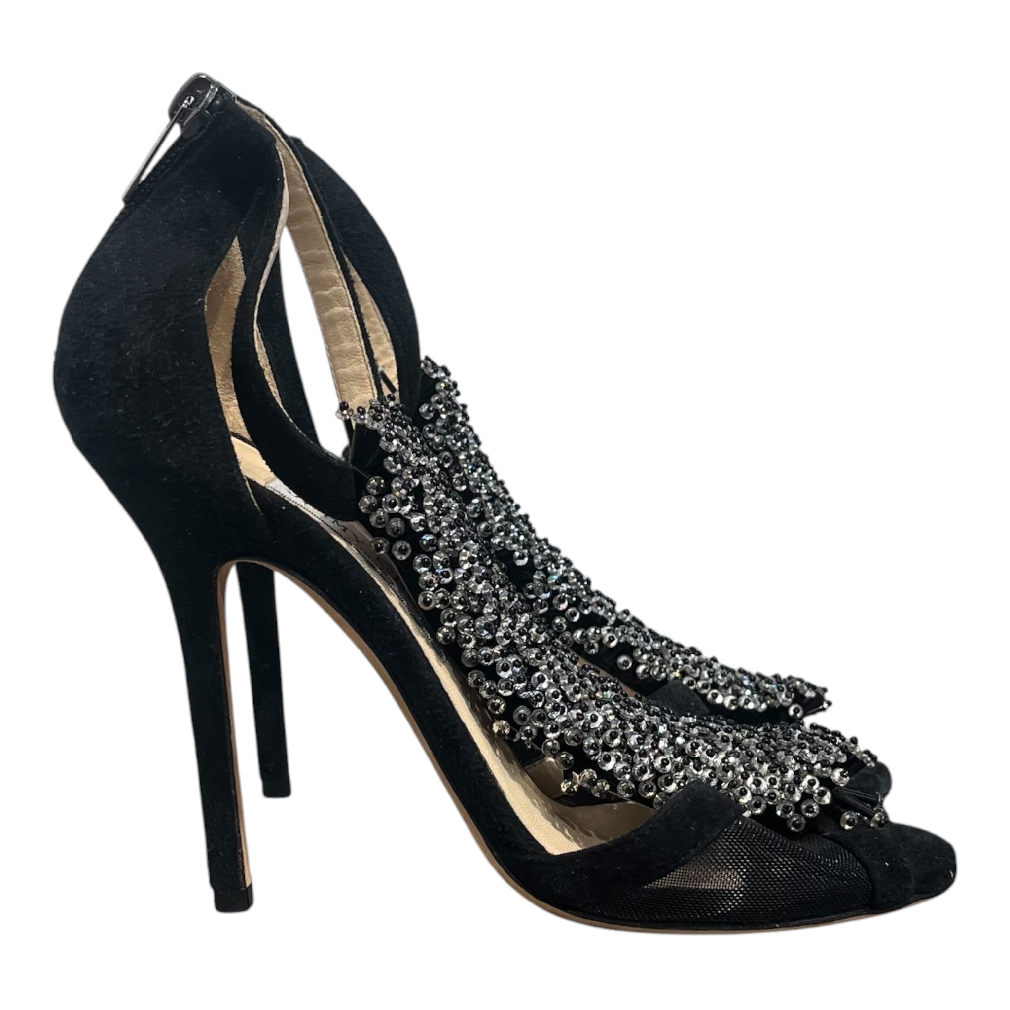 JIMMY CHOO/Heels/EU 37/BLK/BLACK BEADED HEELS view 2