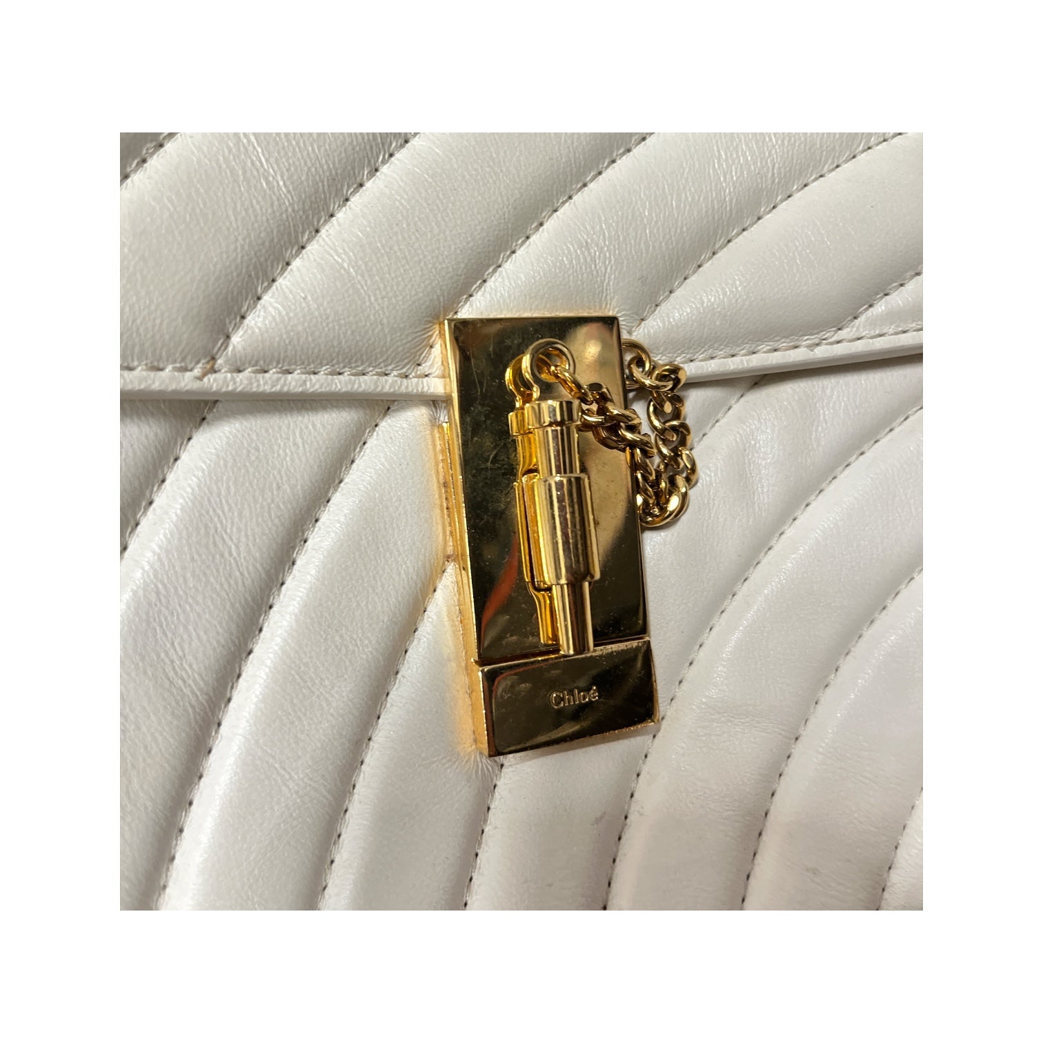 Chloe/Hand Bag/Leather/CRM/Quilted Drew Bijou view 5