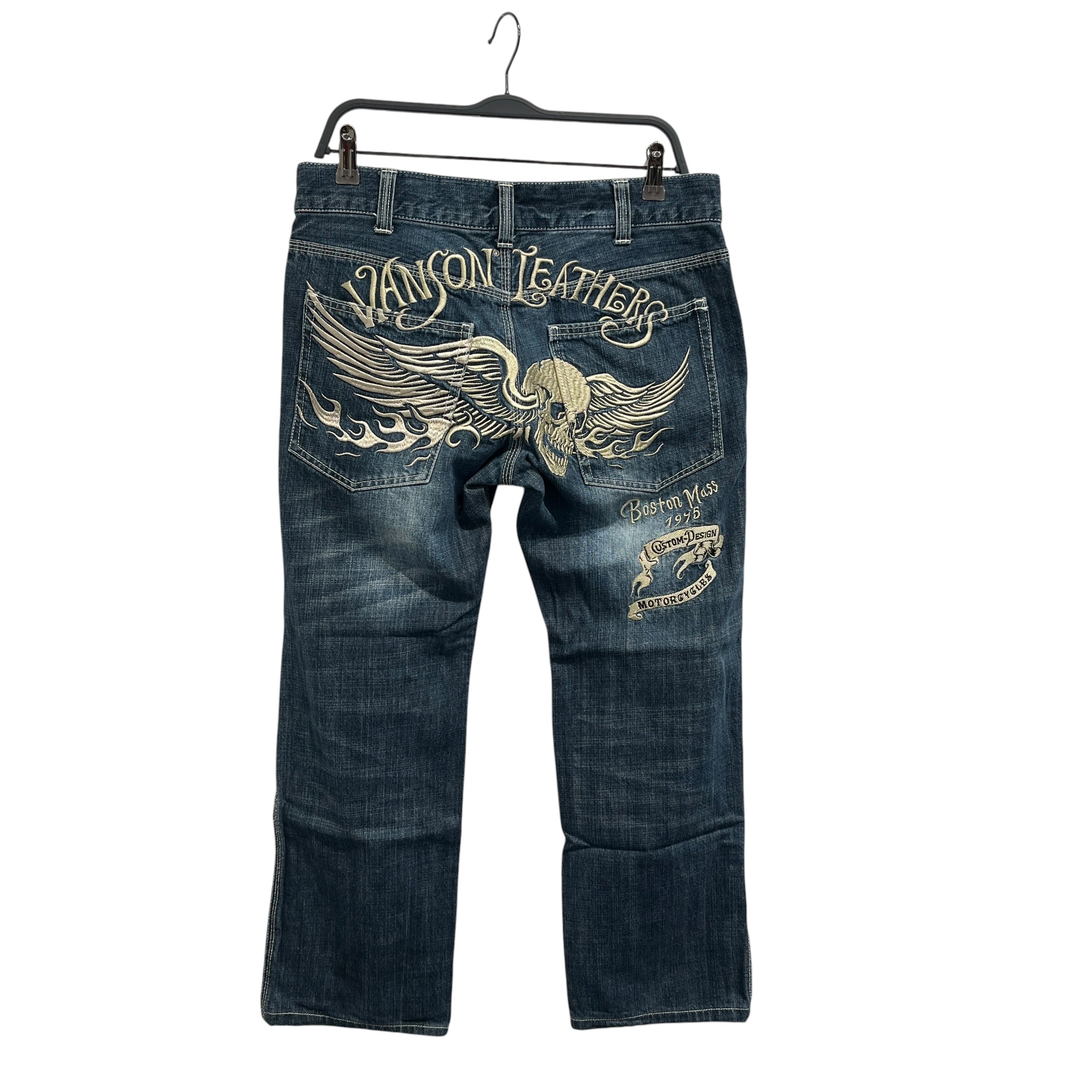VANSON/Straight Pants/30/Denim/IDG/Graphic/Winged Skull view 2