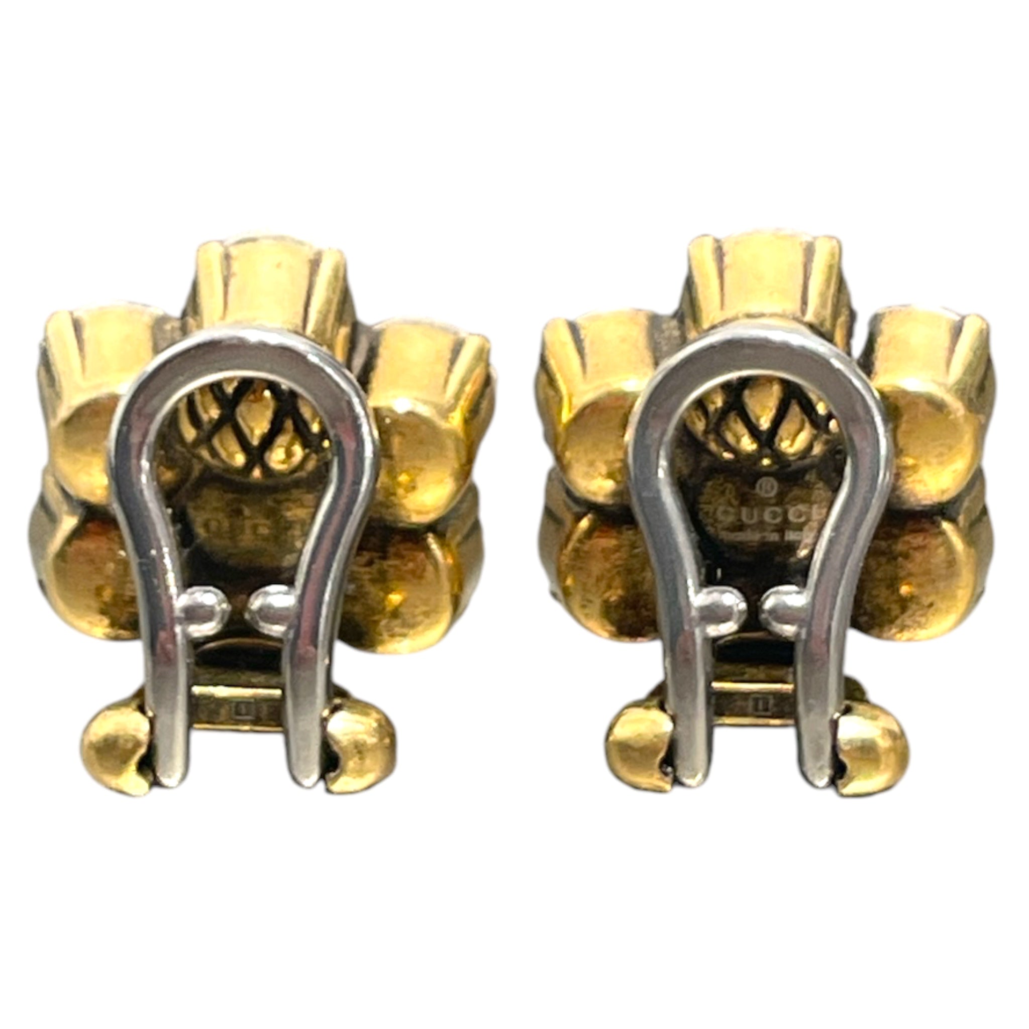 GUCCI/Earrings/GLD/L's/crystal logo clip view 2