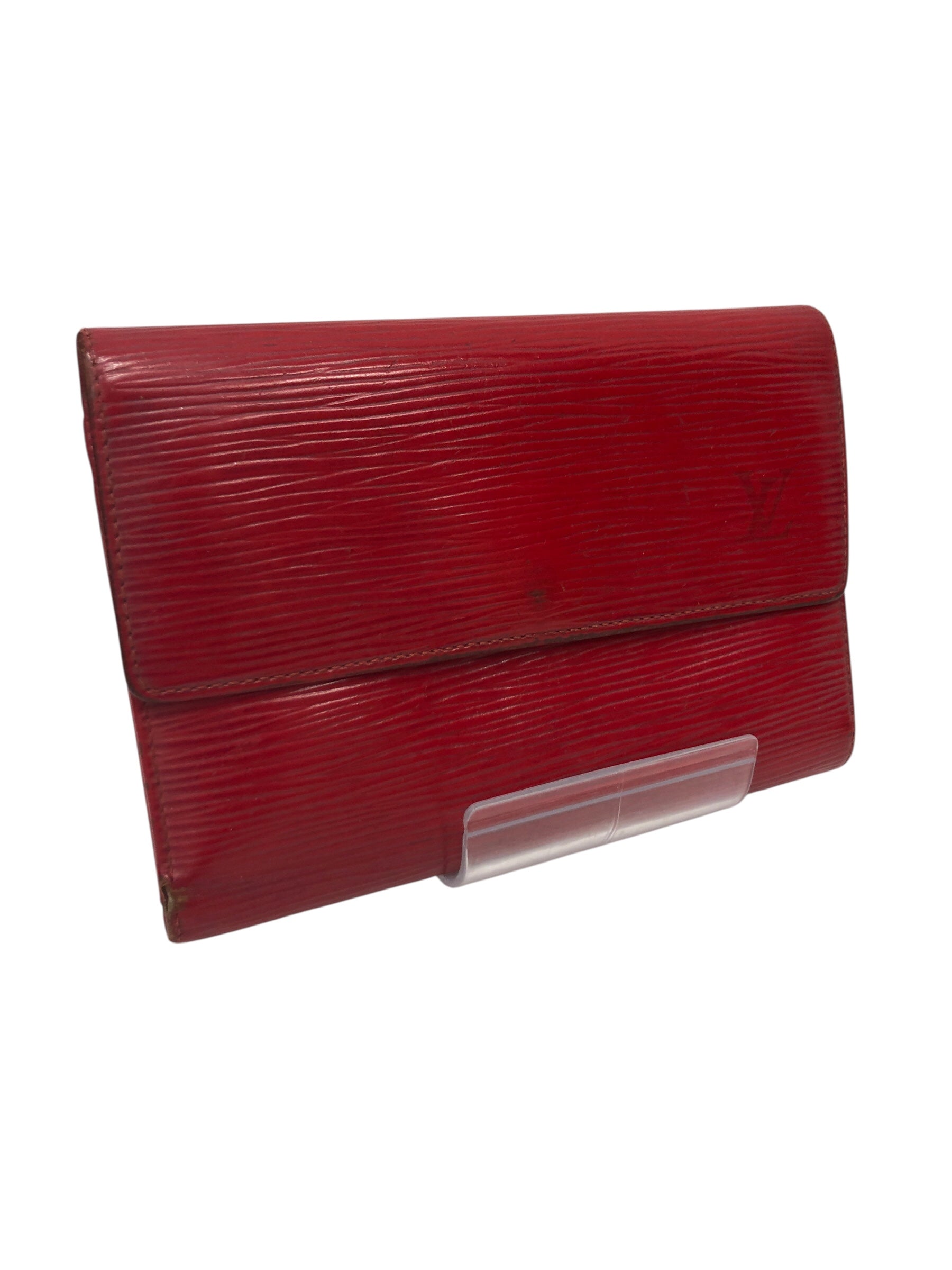 LOUIS VUITTON/Trifold Wallet/Stripe/Leather/RED/L's/Epi Leather view 1