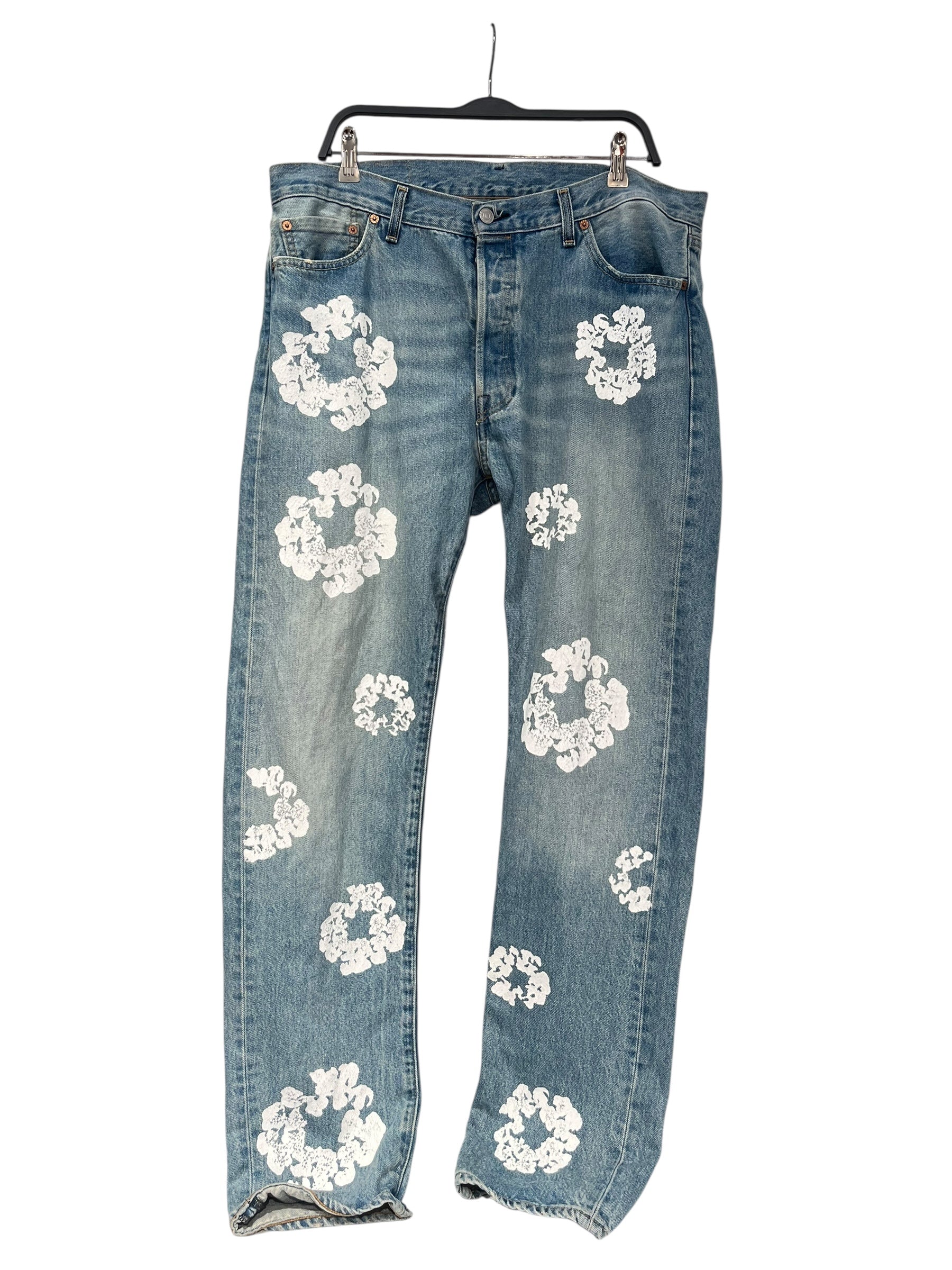 DENIM TEARS/Straight Pants/36/Denim/BLU/All Over Print/cw-3223  cotton prints view 1
