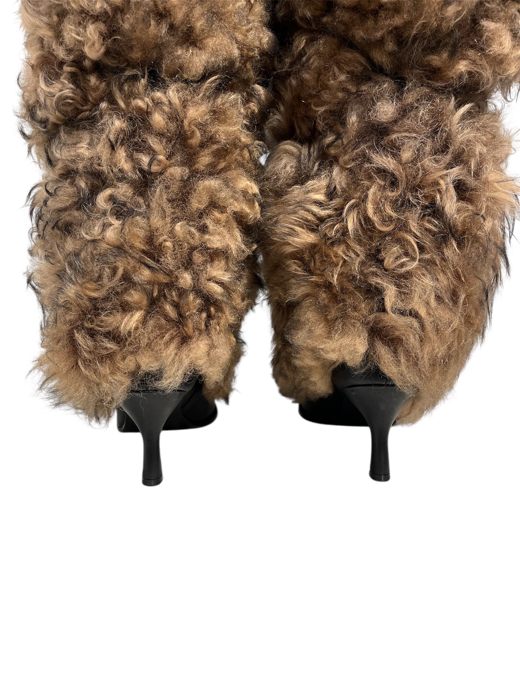 UGG australia/AMBUSH/Boots/US 10/Fur/BRW/fur heel boots strap ties view 3