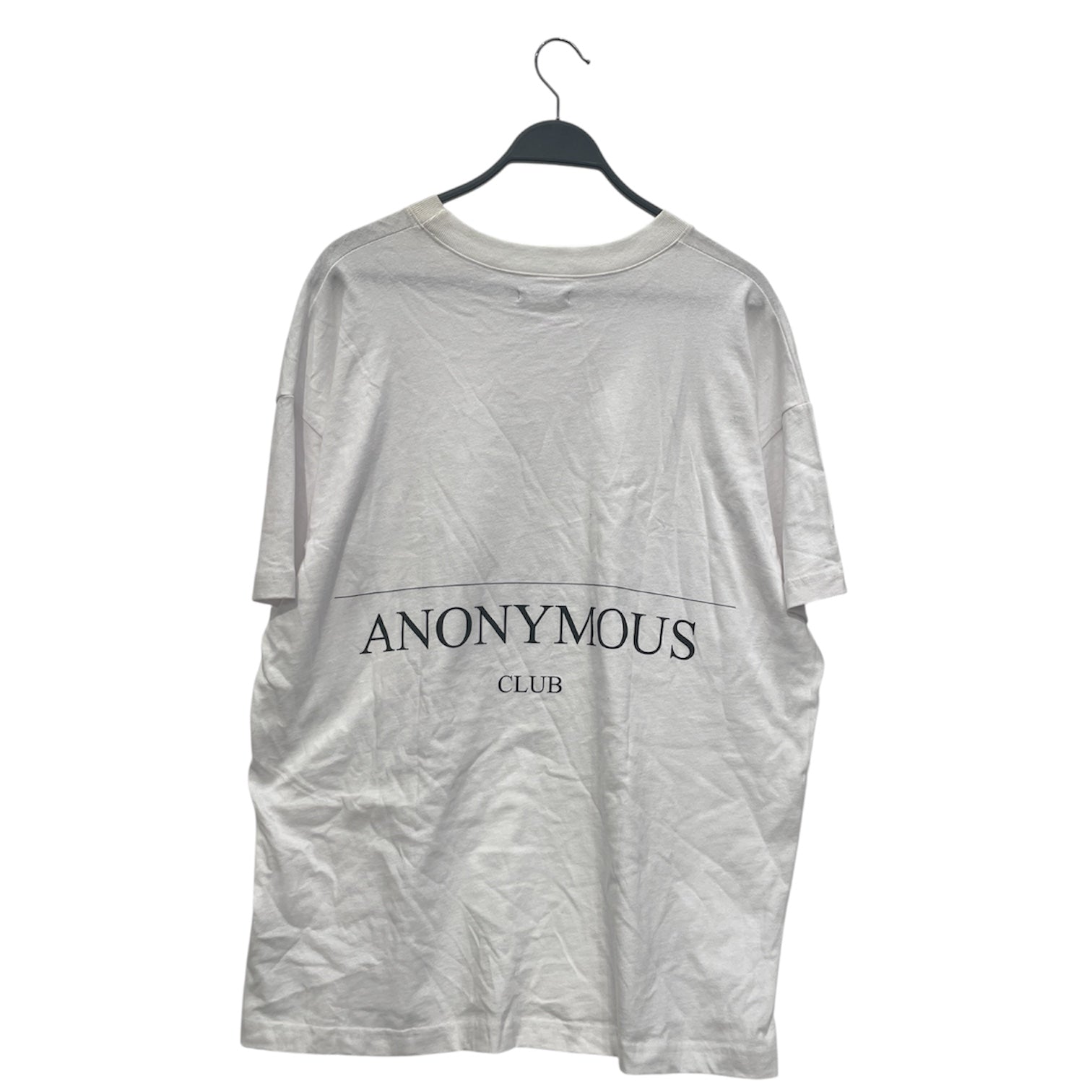 HOOD BY AIR./T-Shirt/L/Cotton/WHT/Graphic/BLK LOGO ANONYMOUS CLUB view 2