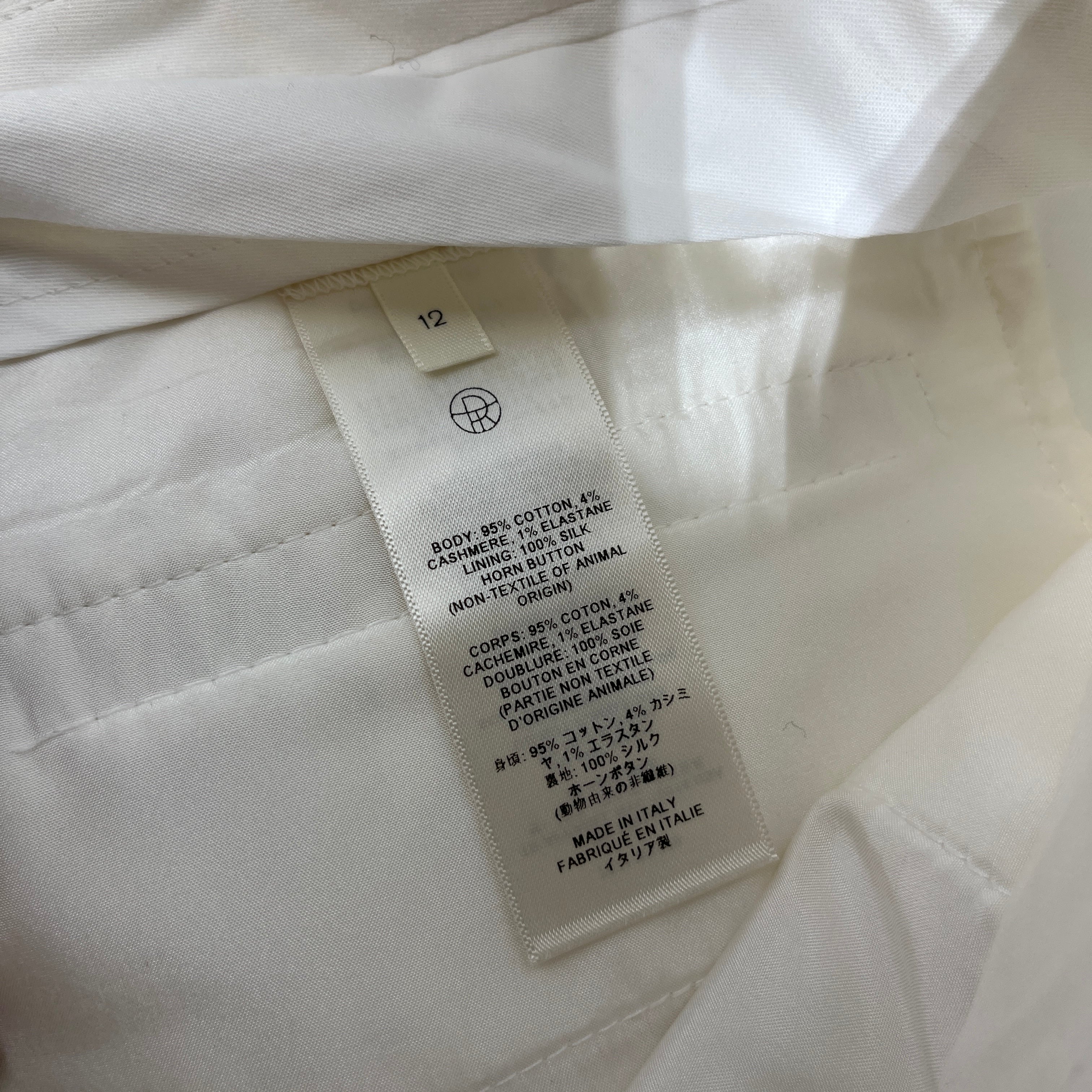 THE ROW/Straight Pants/12/Cotton/WHT/Cut Off Dress Pants view 5