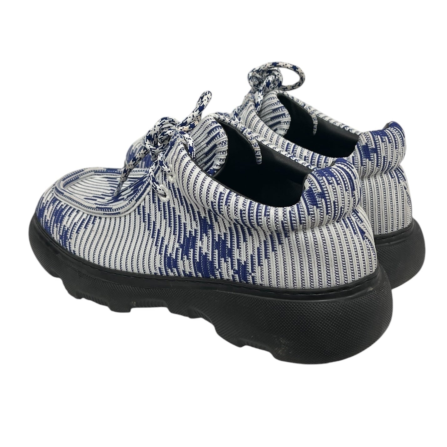 BURBERRY BLUE LABEL/Shoes/EU 44/Polyester/BLU/CLOTH WHT BLU LACE UP view 2