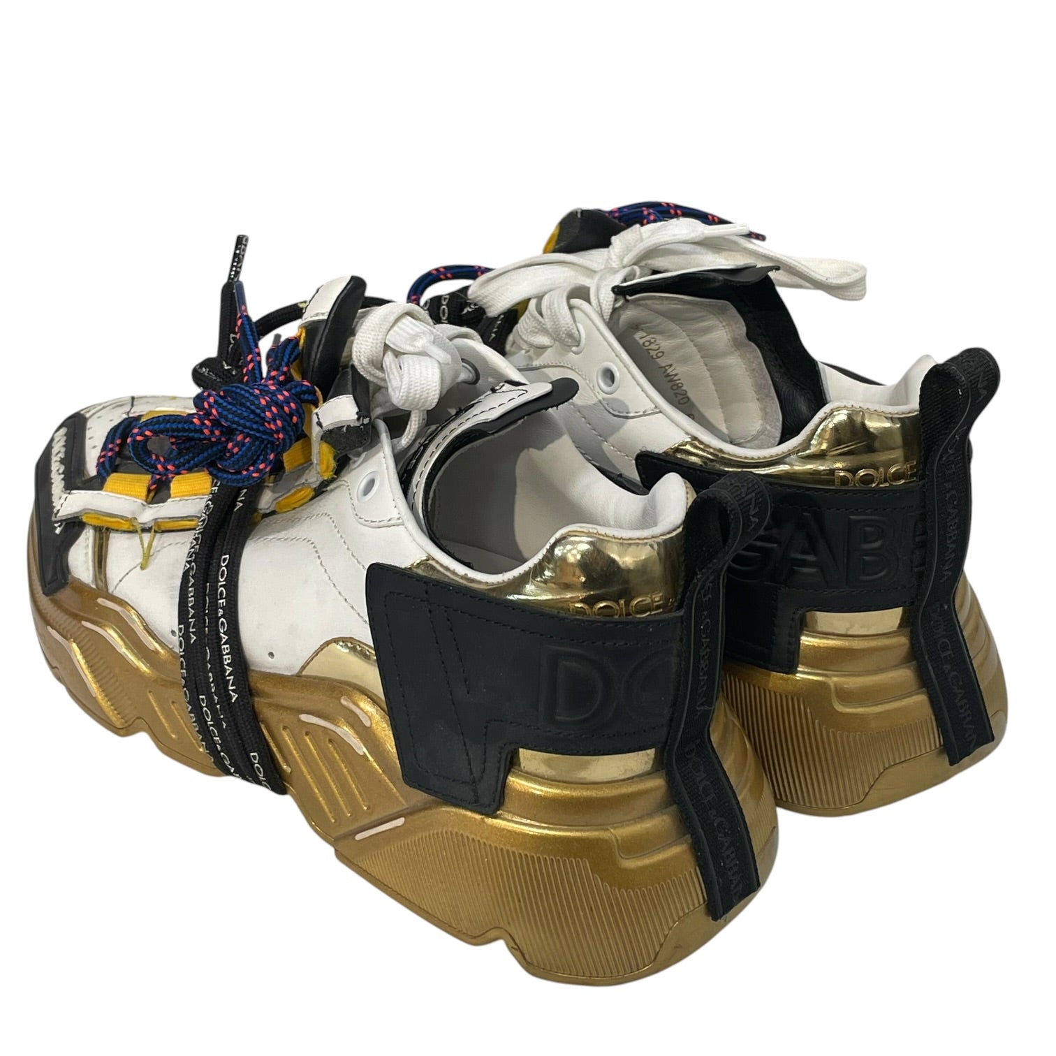 DOLCE&GABBANA/Low-Sneakers/US 6/Leather/WHT/daywalker gold soles view 2