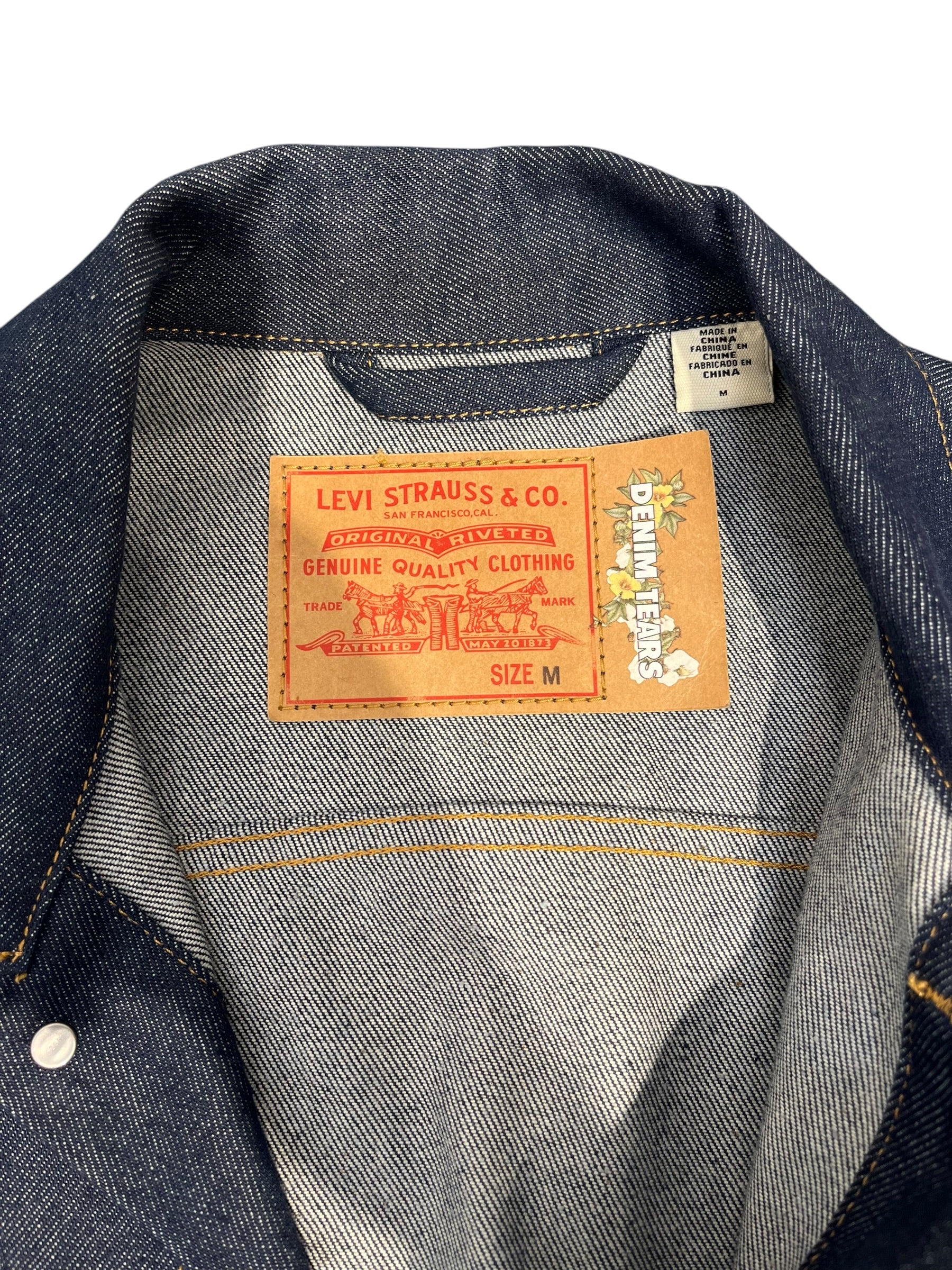 DENIM TEARS/Denim Jkt/M/Cotton/NVY/Floral Pattern/ view 3
