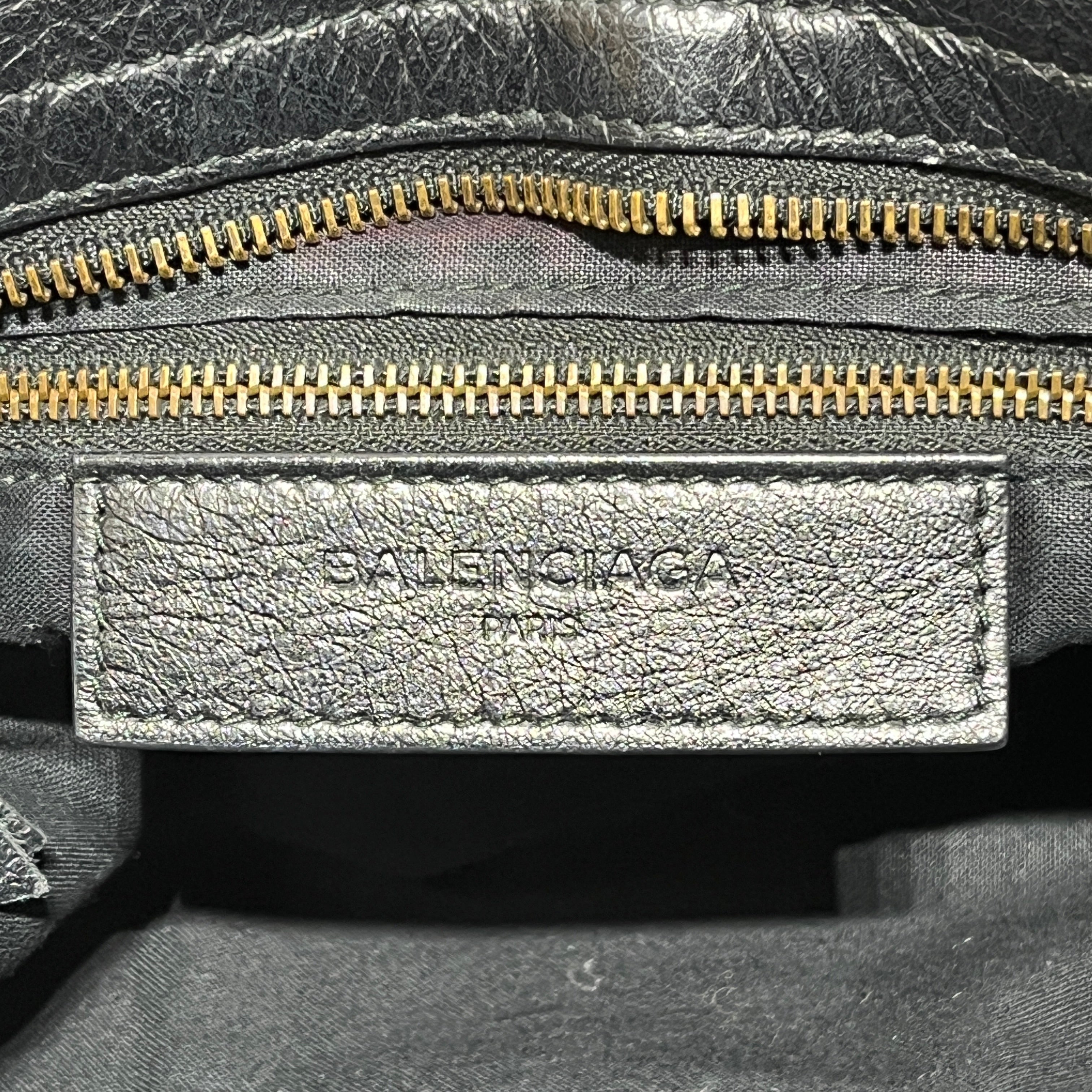 BALENCIAGA/Cross Body Bag/Leather/BLK/CUSTOM HANDLE WRITING view 6