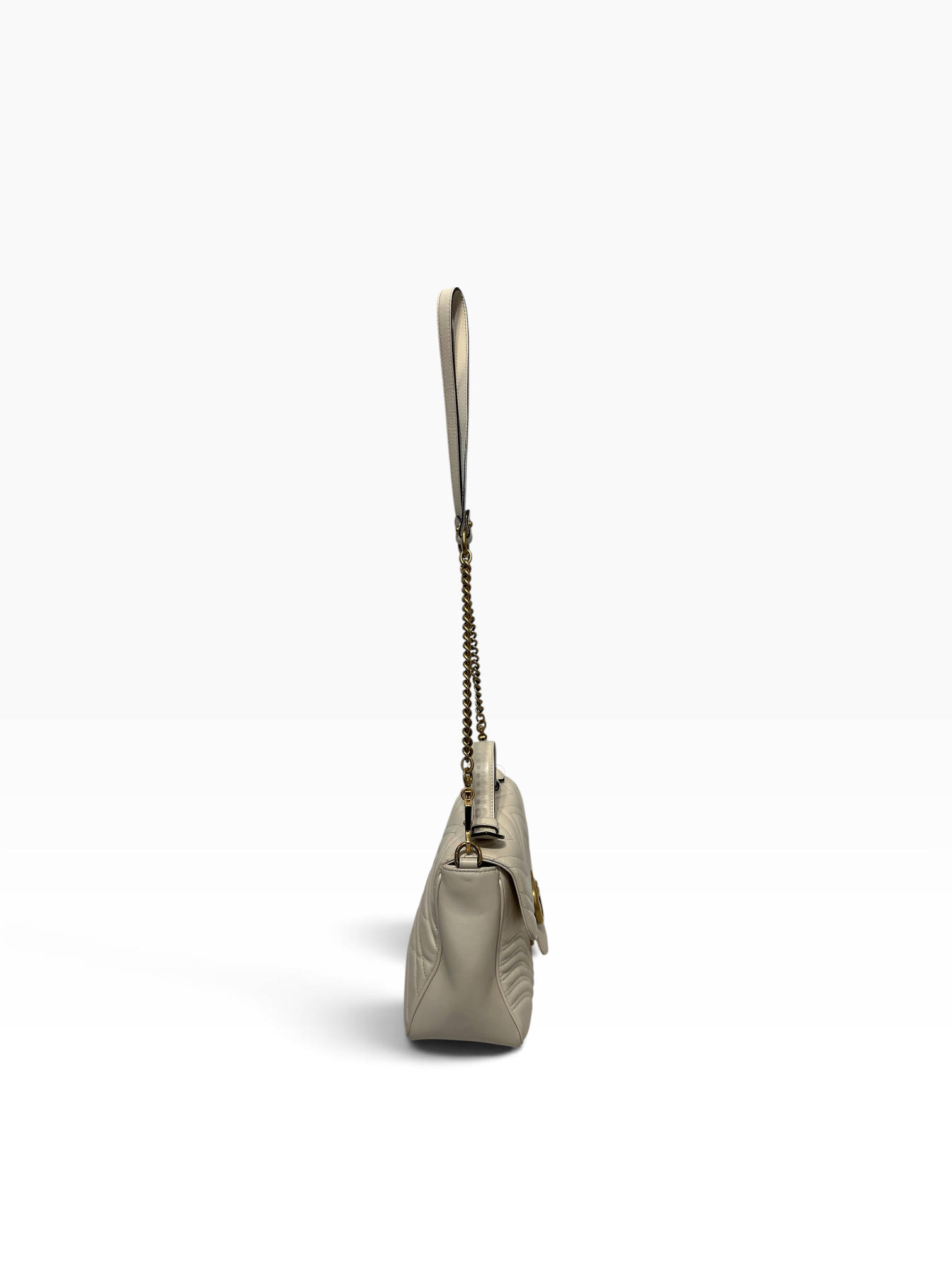 GUCCI/Cross Body Bag/Leather/WHT/Marmont Medium view 4