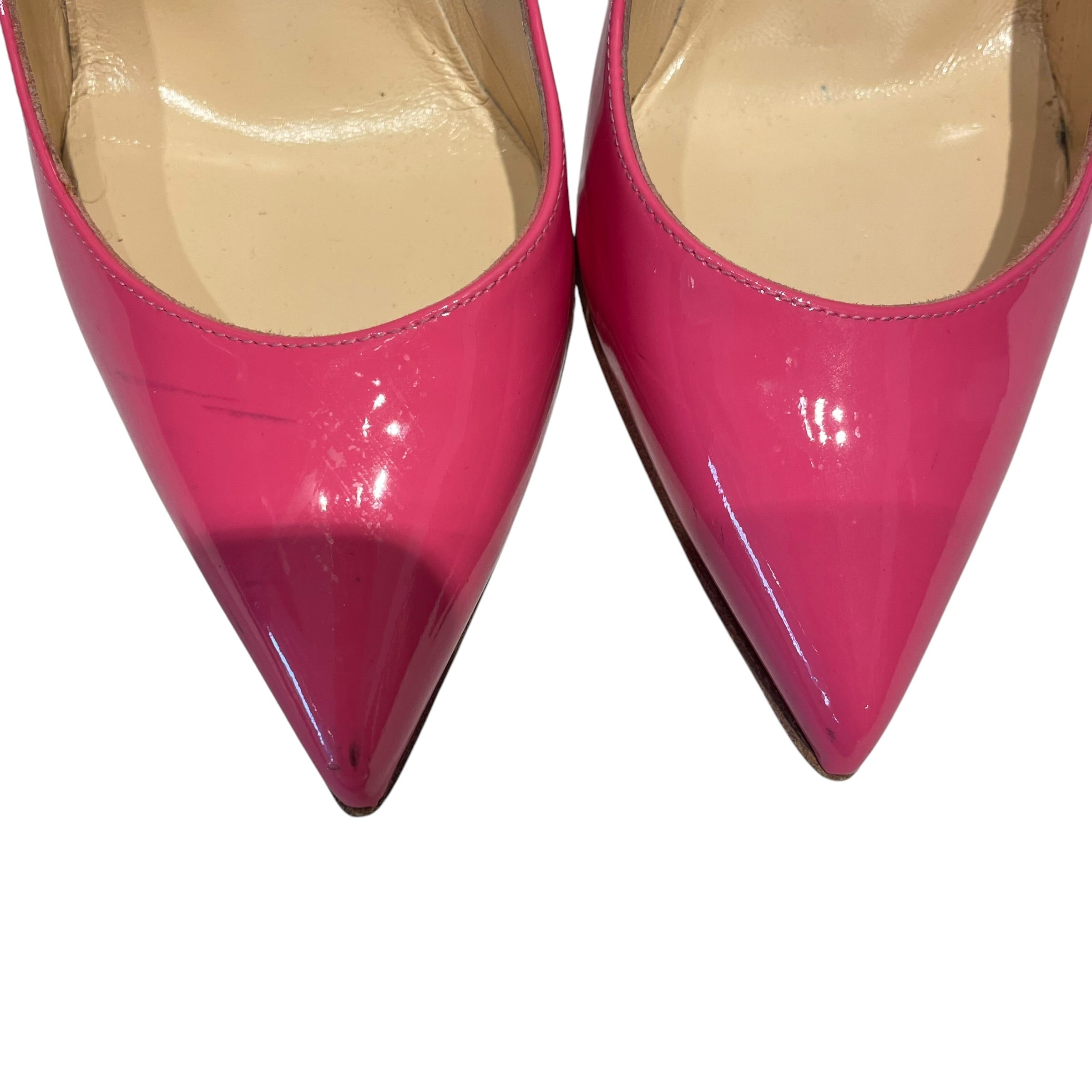 Christian Louboutin/Heels/US 6/Leather/PNK/VIBRANT PINK PATENT PUMPS view 4