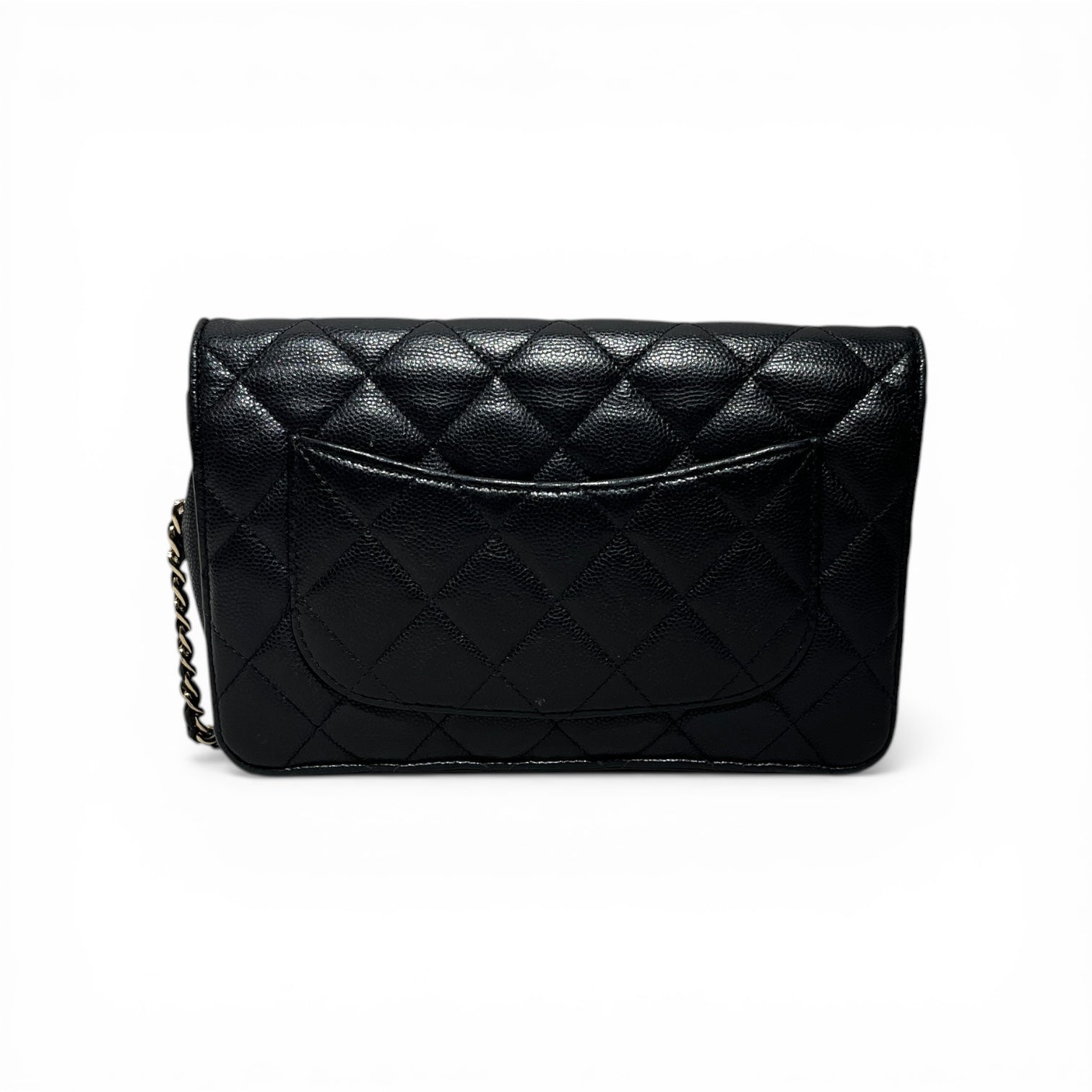 CHANEL/Cross Body Bag/Leather/BLK/CAVIAR QUILTED/ worn inside view 2