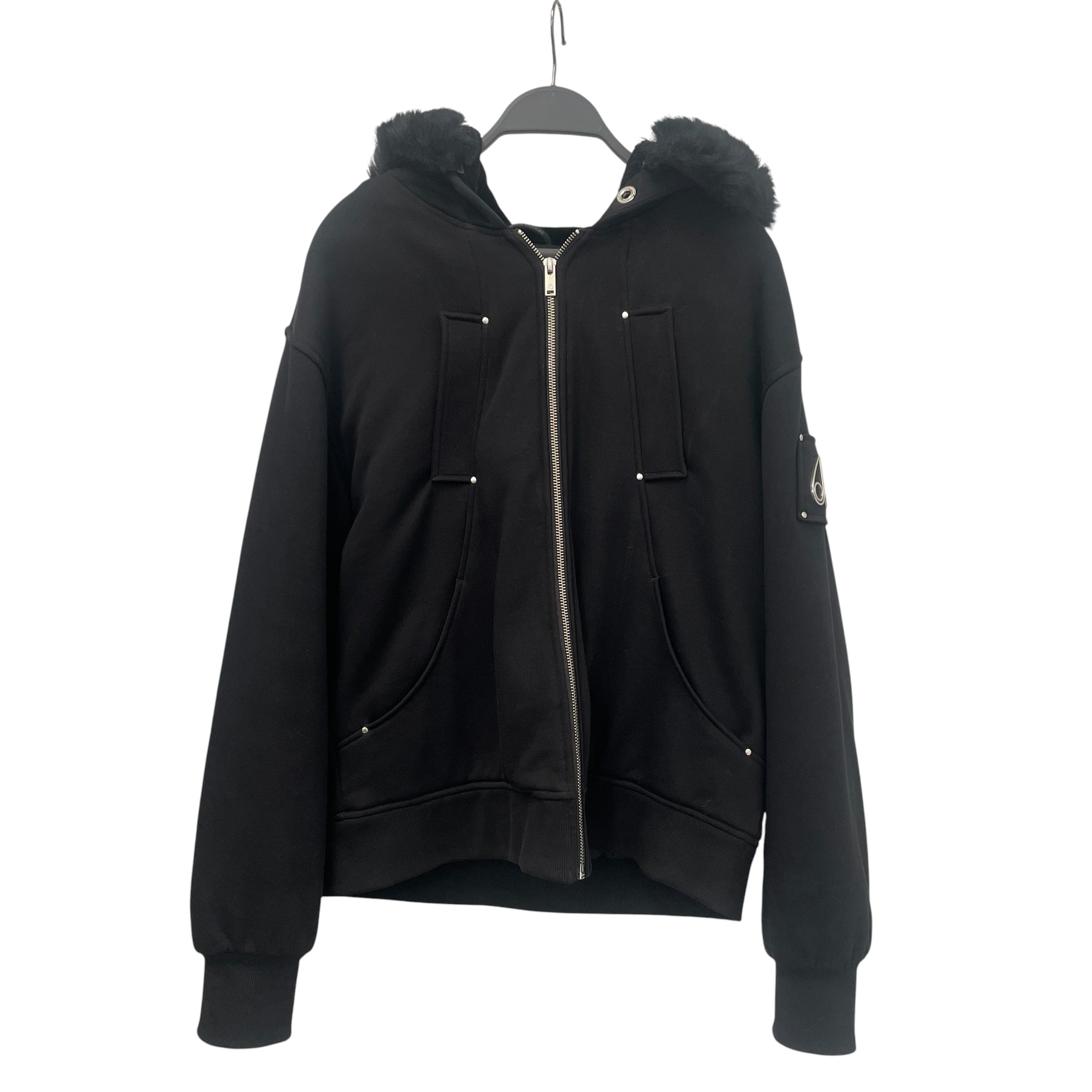 MOOSE KNUCKLES/Coat/M/Cotton/BLK/FAUX FUR HOOD view 1