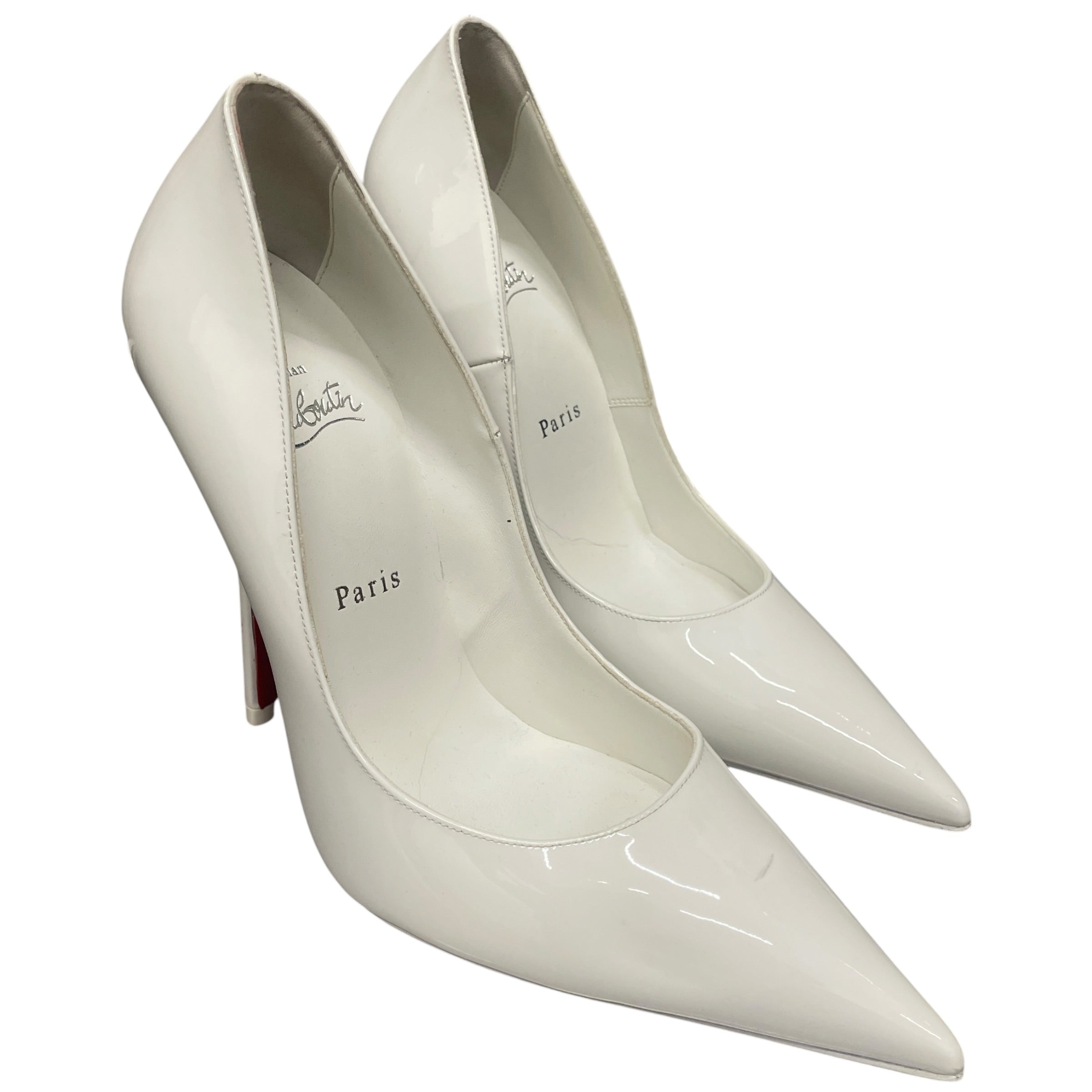 Christian Louboutin/Heels/EU 38/WHT/PATENT Z SOLE/RED BOTTOM view 1