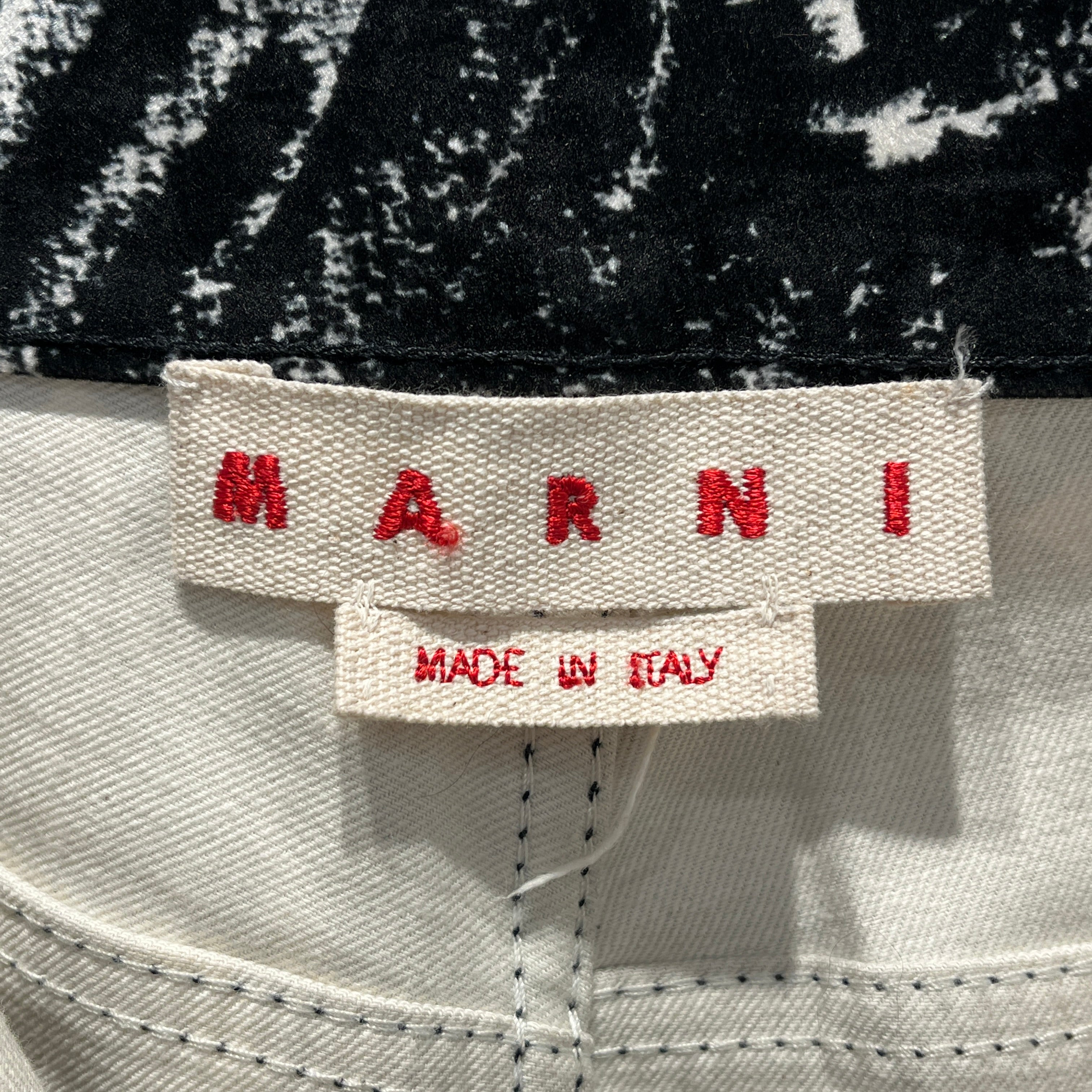 MARNI/Pants/31/BLK/All Over Print/velvet-like crayon pattern view 3