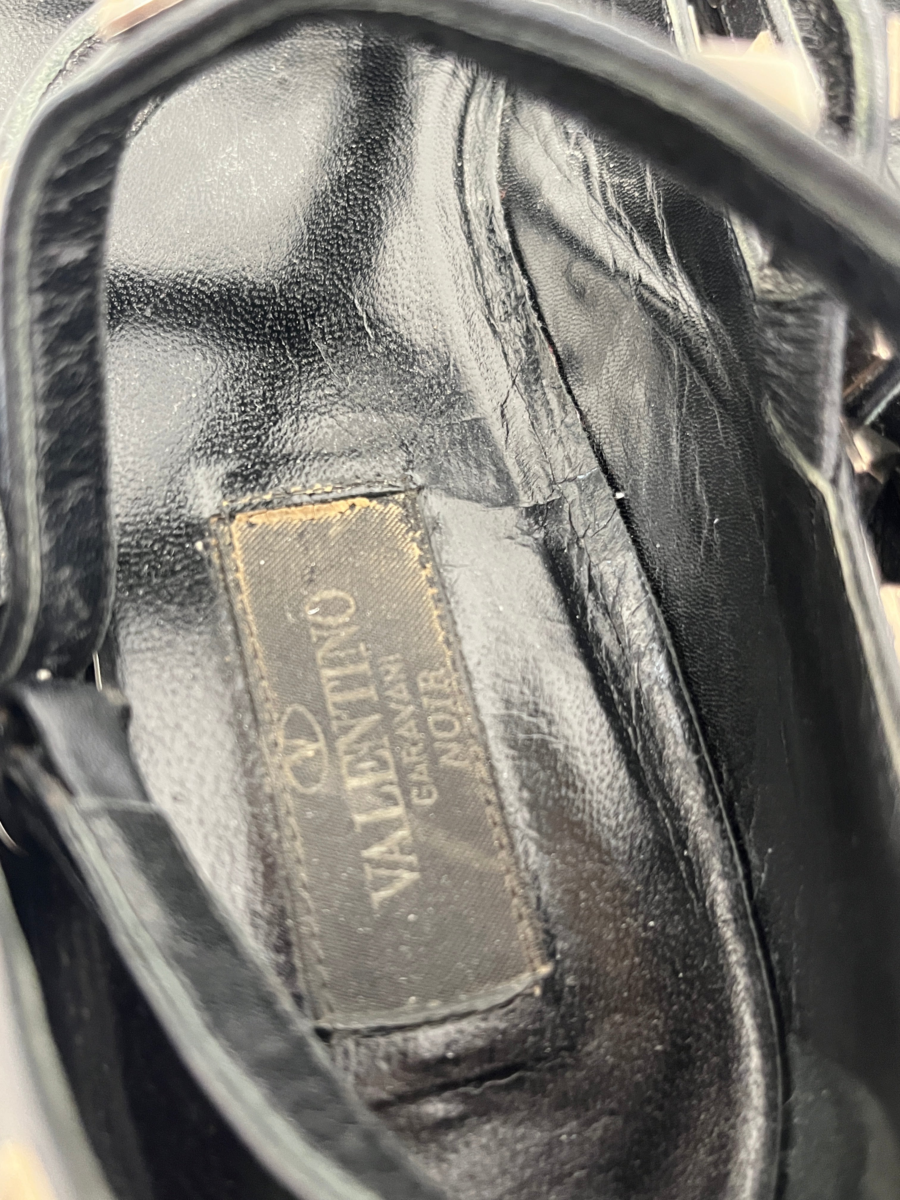 VALENTINO/Espadrilles/EU 39/Leather/BLK/Studded Noir Cage Flats view 3